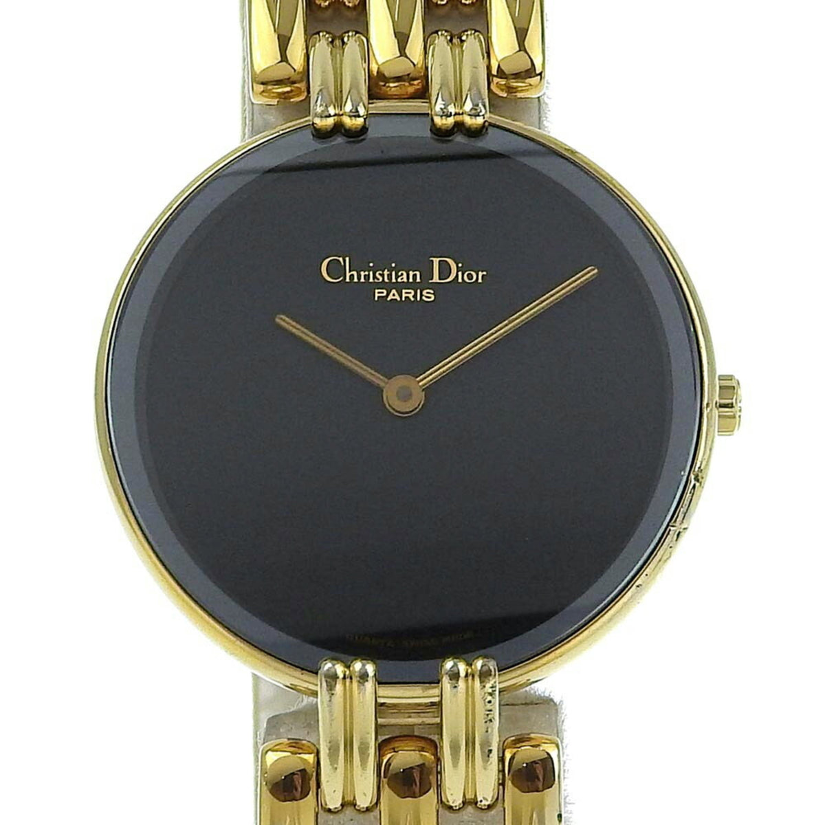 Christian Dior Bakira Watch D46-154-4 Gold Plated Quartz Analog Display Black Dial Women's I120224009 — Good