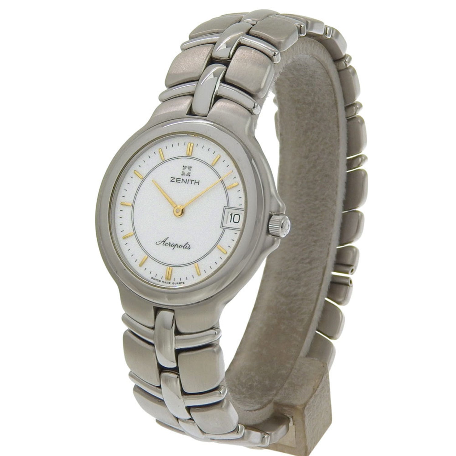 Zenith Acropolis Watch 02.7000.333 Stainless Steel Quartz Analog White Dial Men's