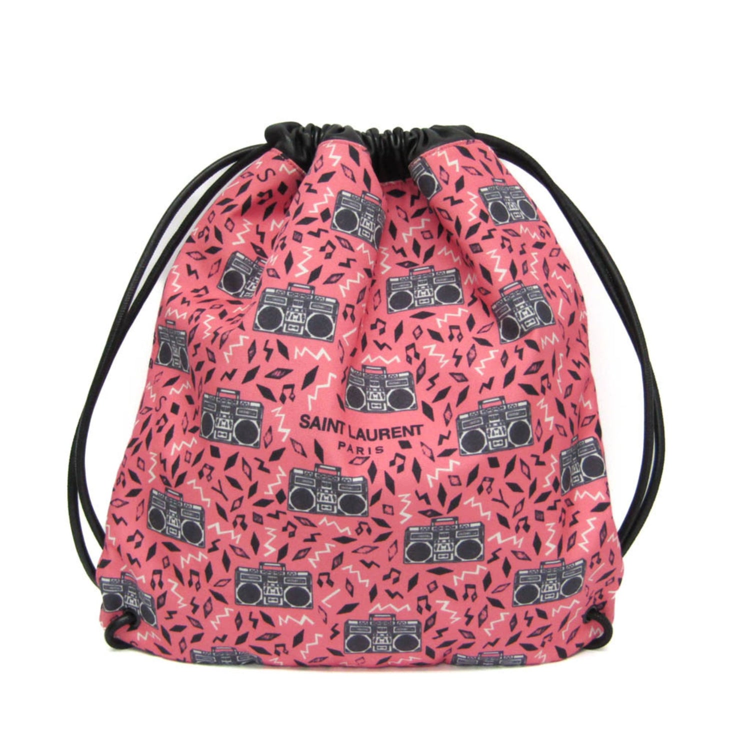 Saint Laurent Teddy Drawstring Bag 553919 Men,Women Leather,Canvas Backpack Black,Pink