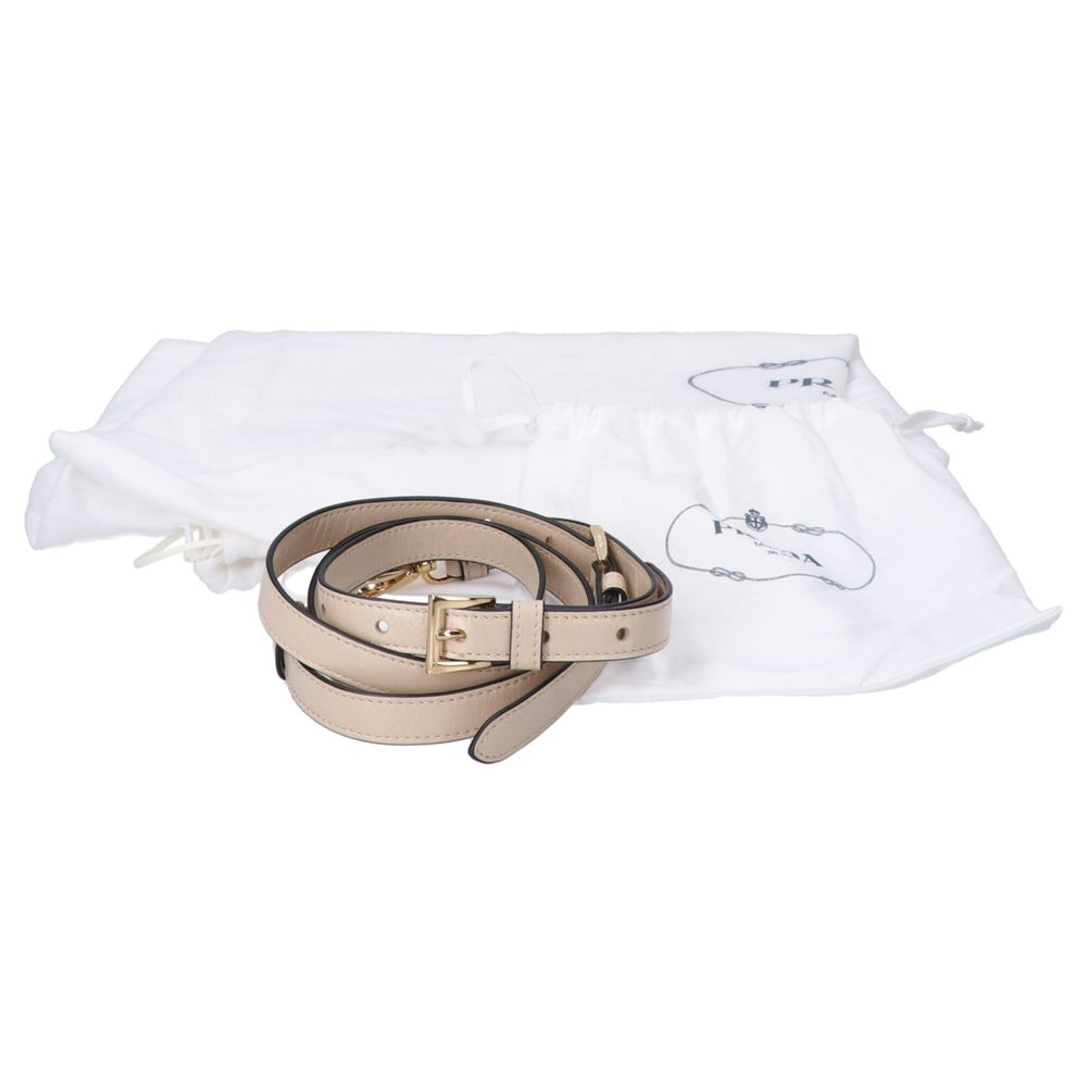 PRADA 1BA439 Bonnie Extra Large Nappa Leather Handbag with Strap - Travertine Women's — Like New