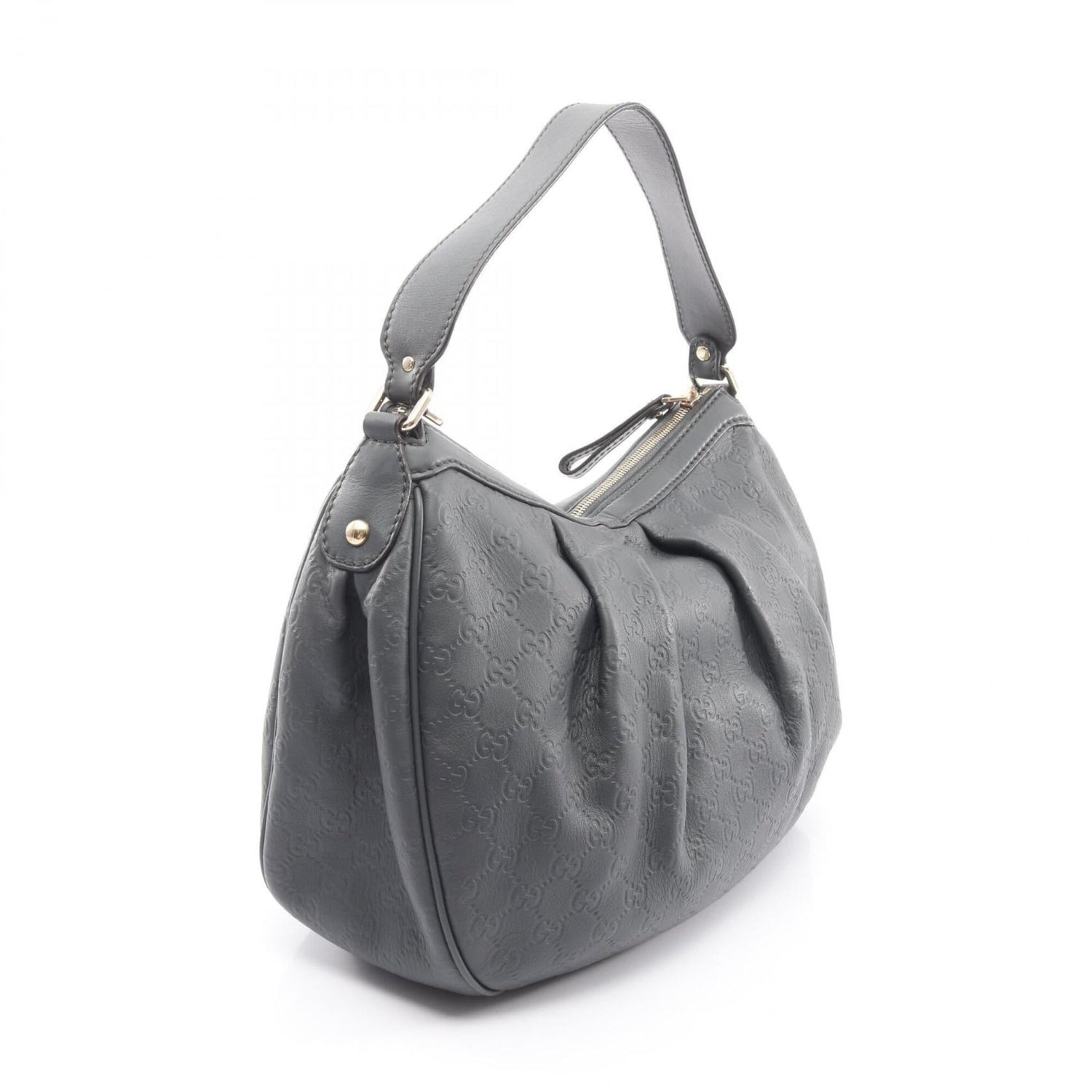 Gucci Sukey Guccissima Shoulder Bag/Handbag, Leather, Women's, Gray, 364843