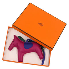 HERMES Rodeo GM Leather Accessory Bag Charm, Agneau Milo Purple, Women's — Like New