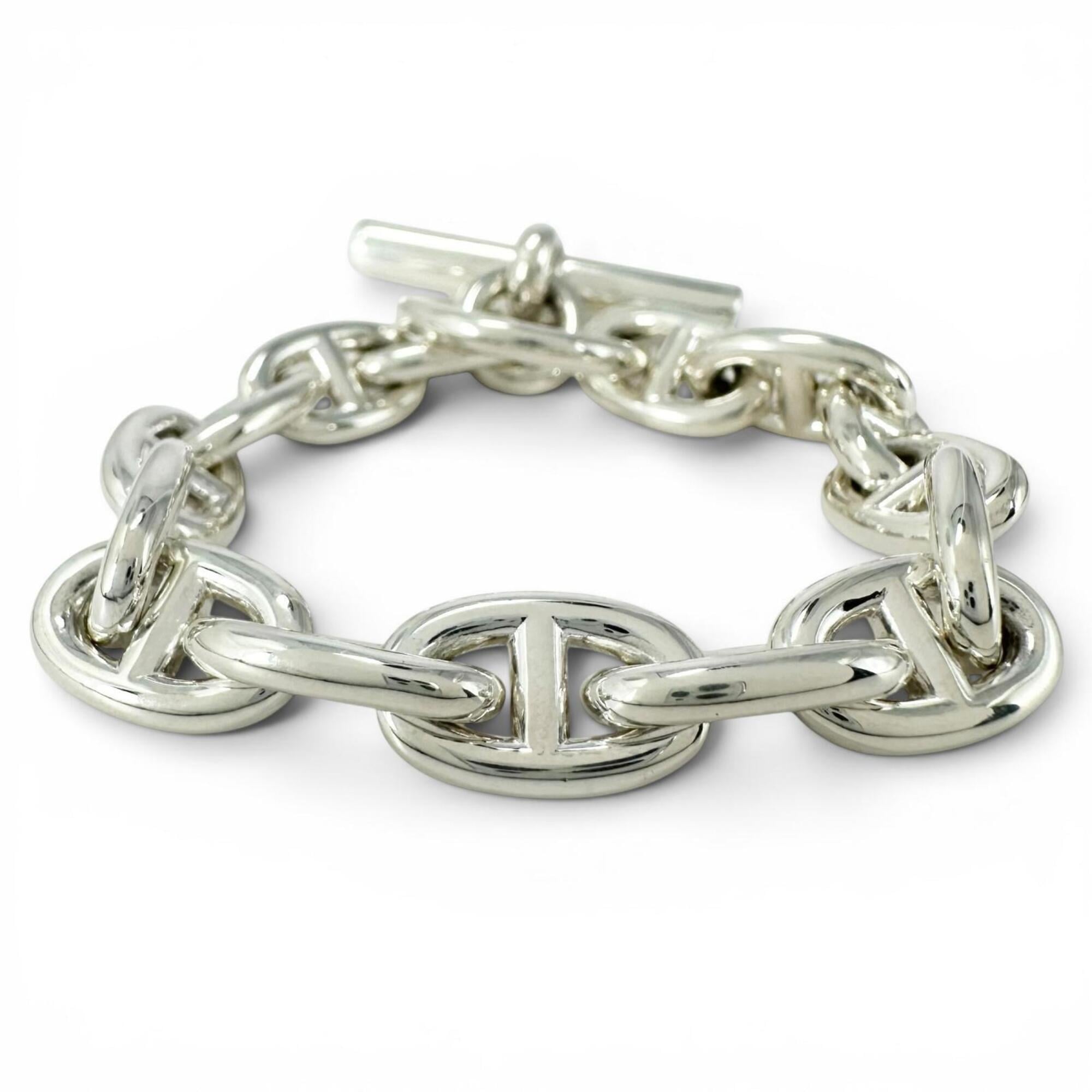 HERMES Chaine d'Ancre PM bracelet, AG925 15 links, silver, made in France, 2021 model, weight 34.15g, women's — Like New