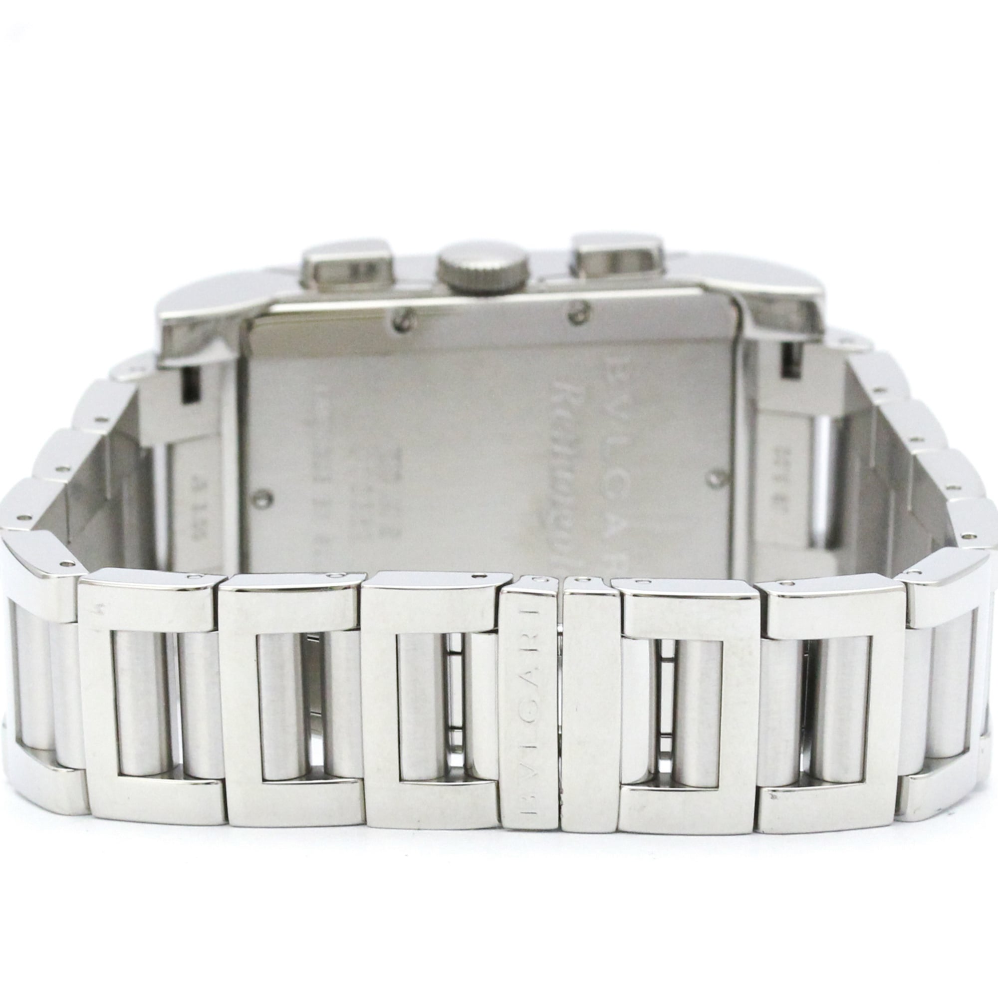 BVLGARI Rettangolo Stainless Steel Quartz Mens Watch RTC49S Polished — Very Good