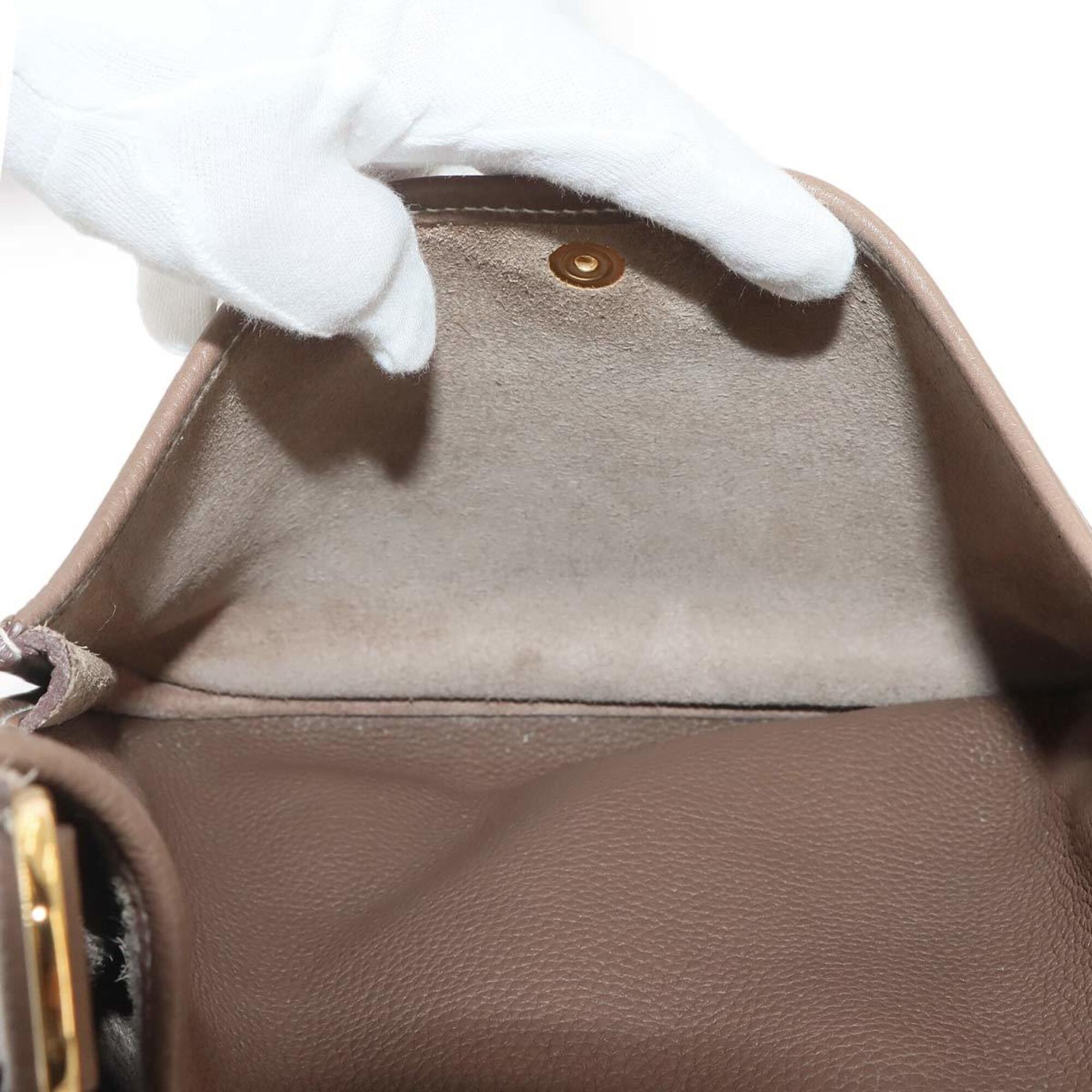 Hermes Evelyne 3 PM Shoulder Handbag, Taurillon Clemence Leather, Etoupe, D Stamp, Gold Hardware — Like New