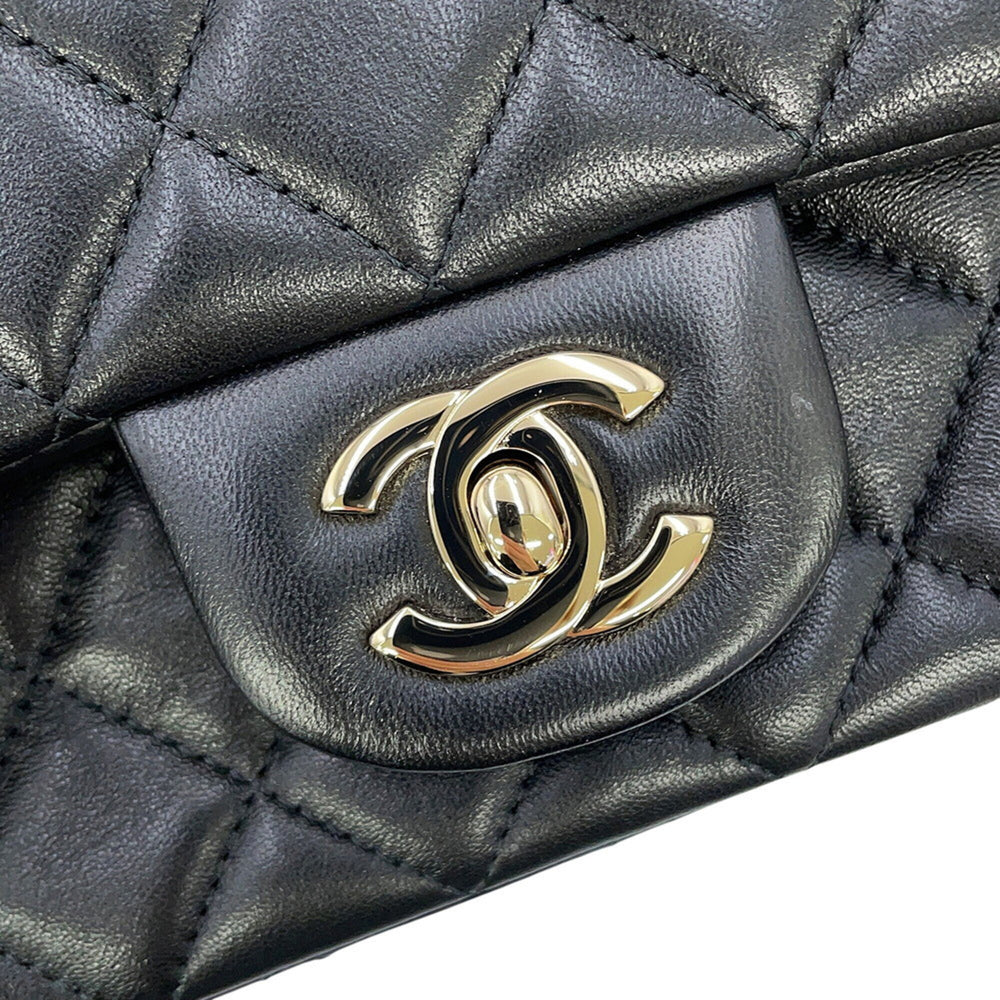 Chanel Chain Shoulder Bag Matelassé Coco Mark Lambskin A69900 CHANEL Black Handbag Women's — Like New