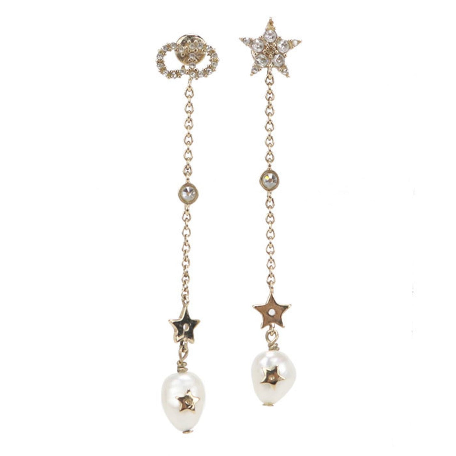 Christian Dior DIOR Dior Earrings CD Logo Star Women's Gold