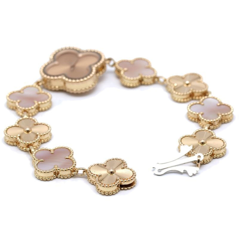Van Cleef & Arpels Sweet Alhambra Guilloche VCARO90100 2386240 Women's Watch 18K Rose Gold 40437 — Very Good