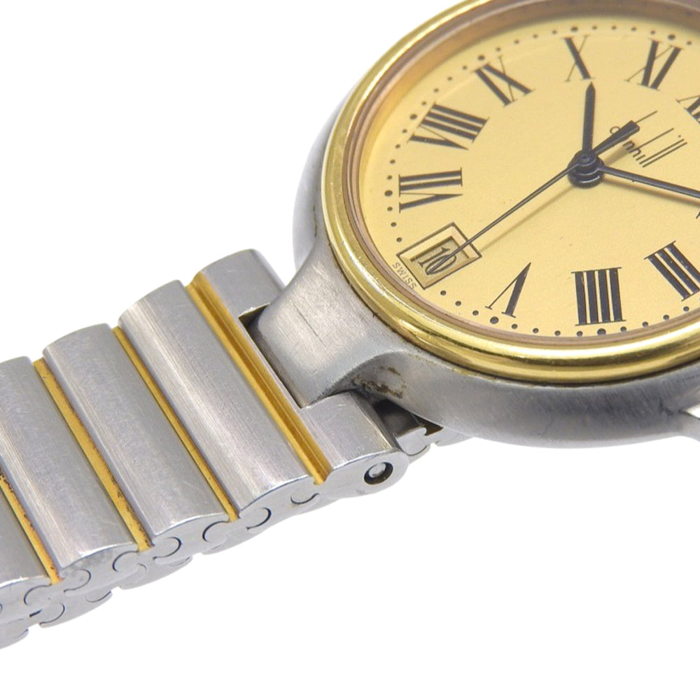 Dunhill Millennium Women's Watch, Stainless Steel, Silver, Quartz, Analog, Gold Dial — Good