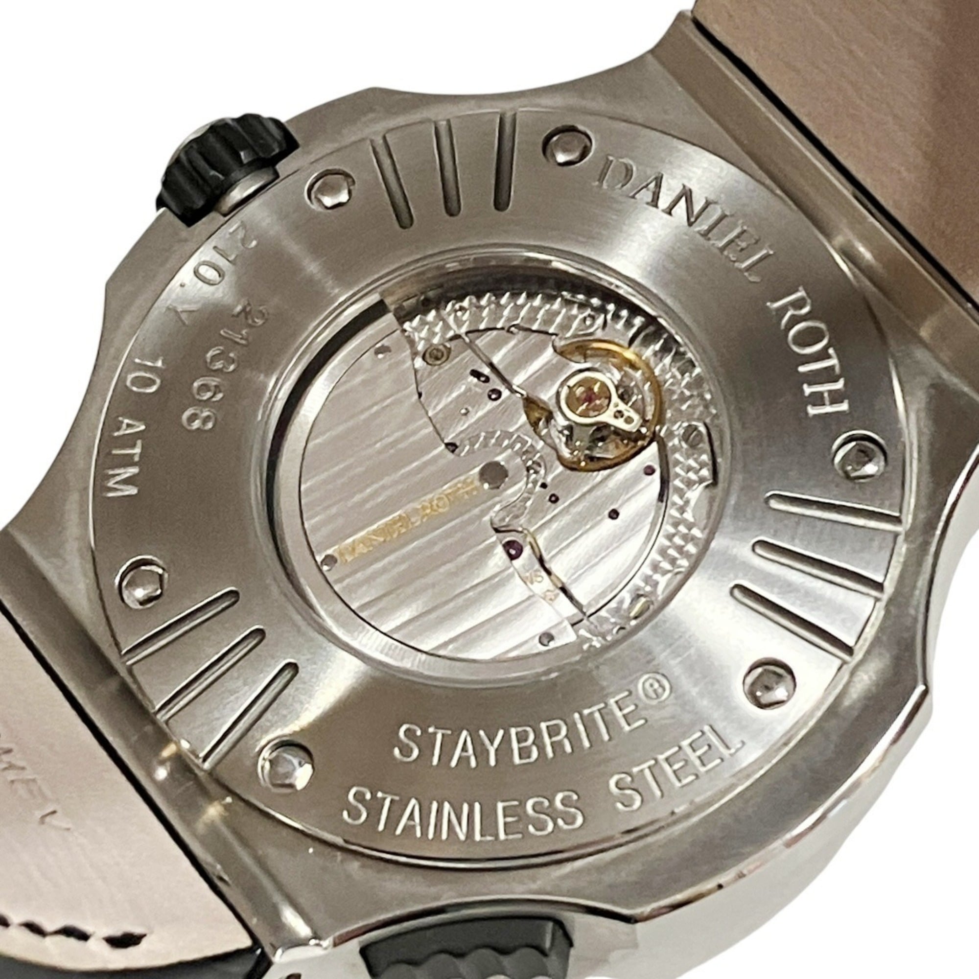 Bulgari Daniel Roth Chronosprint Watch, Total Weight 147.3g, Stainless Steel, Genuine Leather Strap, Quartz Movement, Black Dial, BRE56BSLDCHS — Very Good