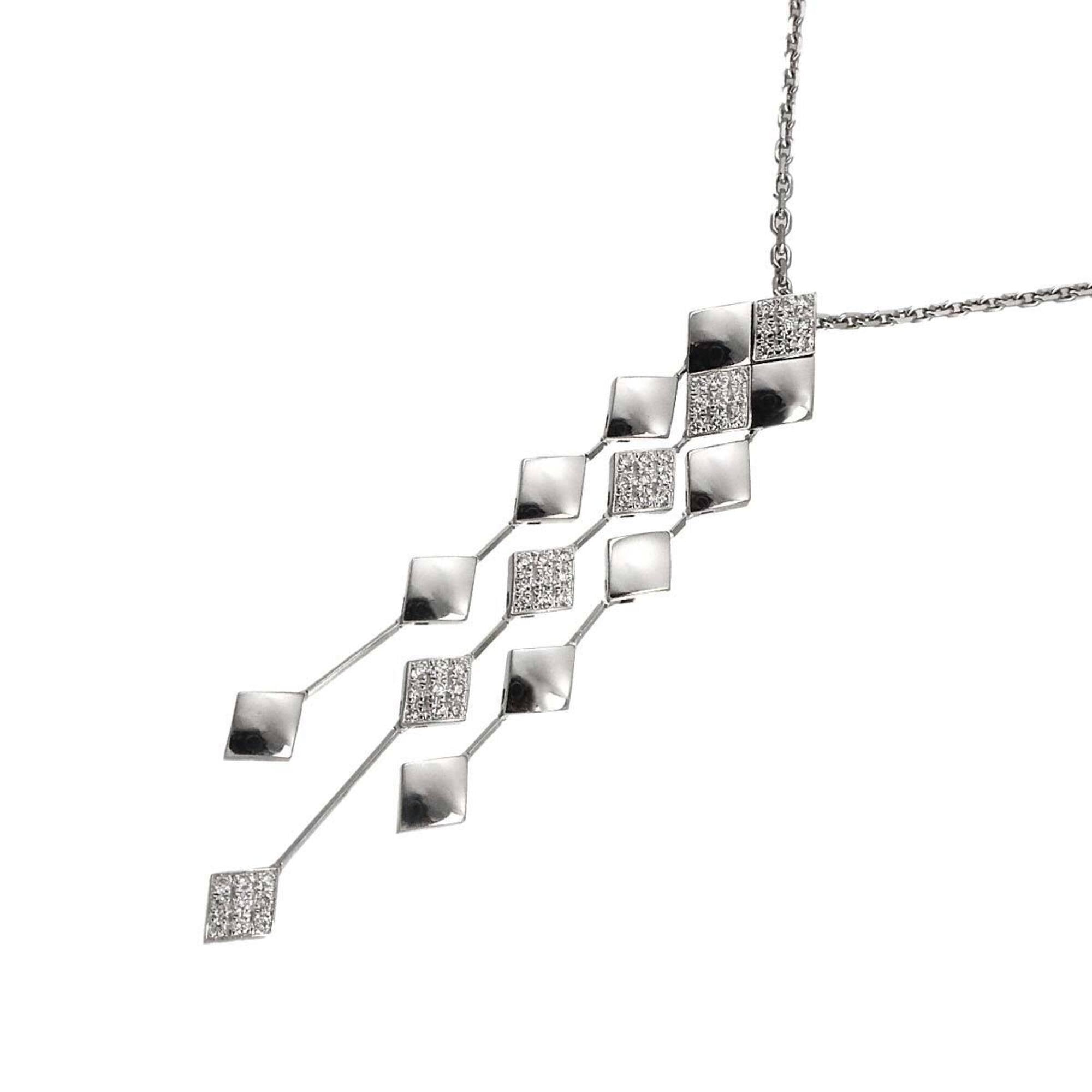 Chanel Matelassé Diamond Necklace, 40cm, 18K White Gold (750) — Like New