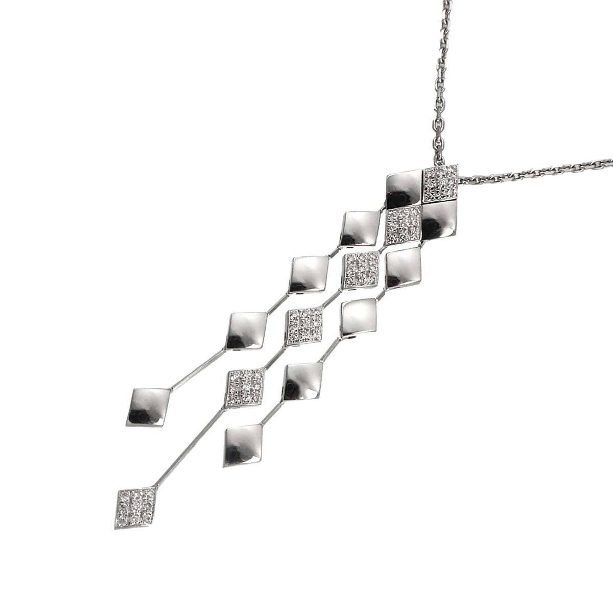 Chanel Matelassé Diamond Necklace, 40cm, 18K White Gold (750) — Like New