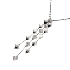 Chanel Matelassé Diamond Necklace, 40cm, 18K White Gold (750) — Like New