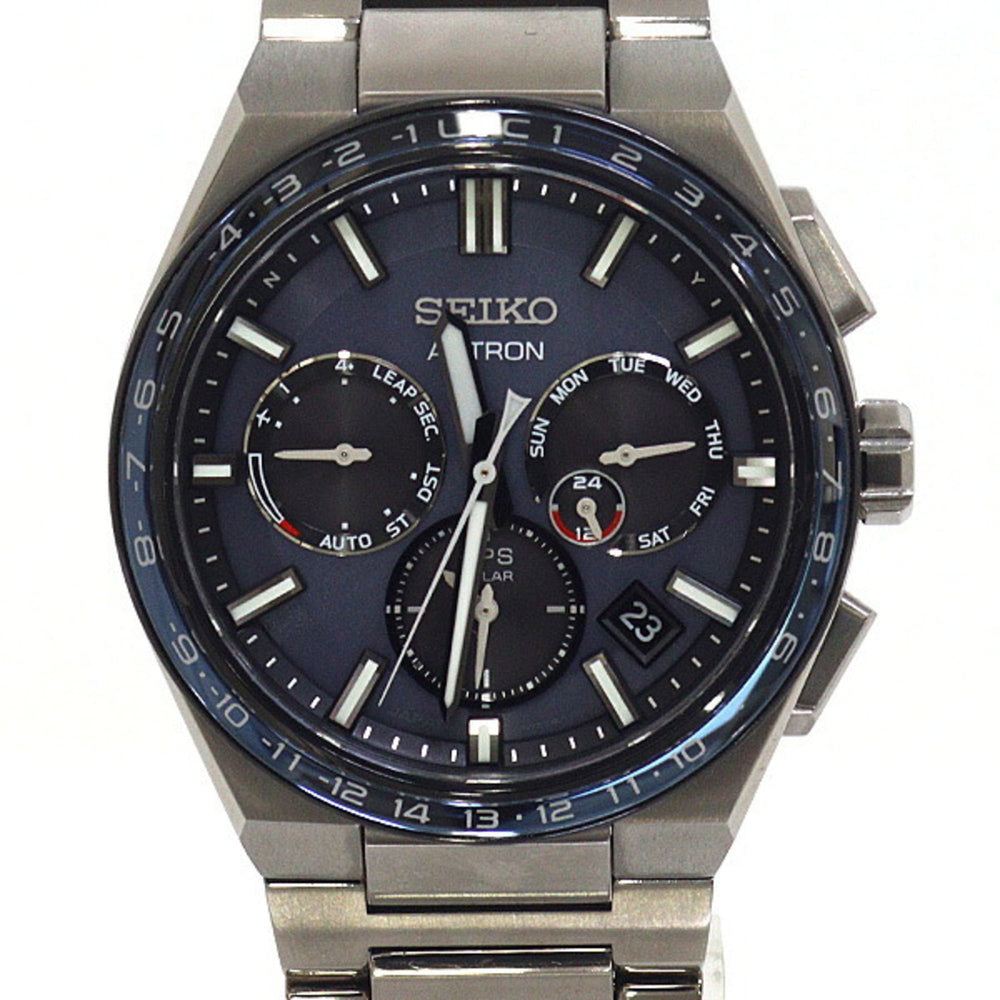SEIKO Astron SBXC109 Men's Watch, Navy Dial, Pure Titanium, Solar GPS — Very Good