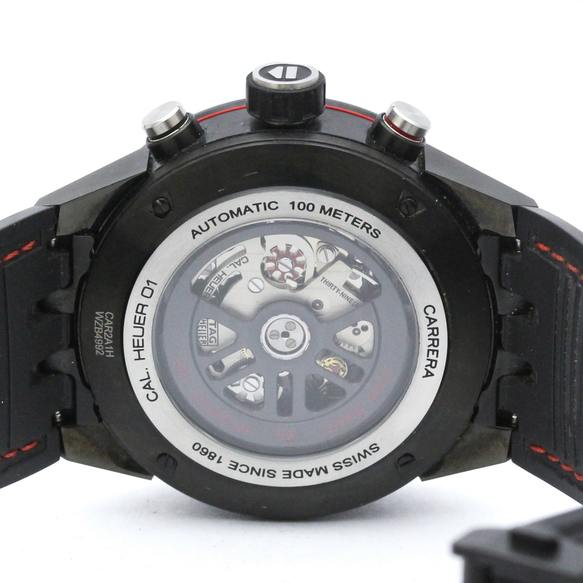 TAG HEUER Carrera Heuer 01 Chronograph Ceramic Steel Mens Watch CAR2A1H — Very Good