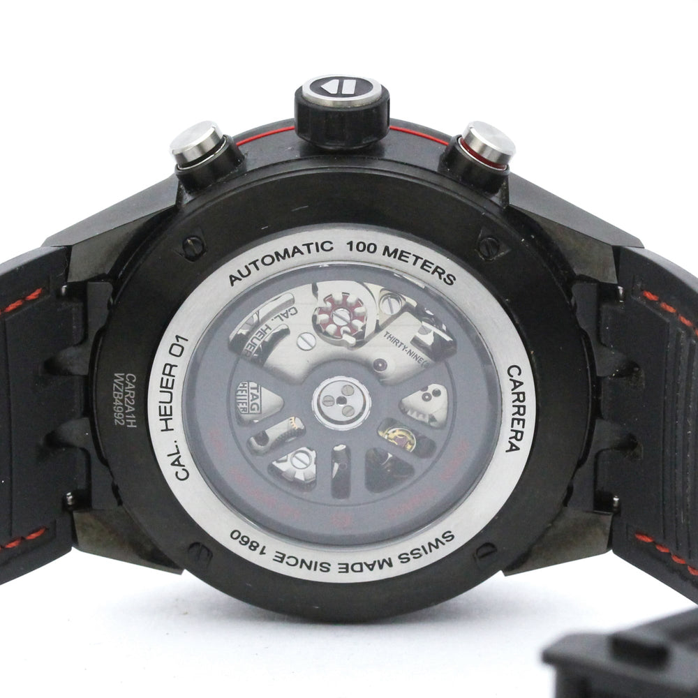 TAG HEUER Carrera Heuer 01 Chronograph Ceramic Steel Mens Watch CAR2A1H — Very Good