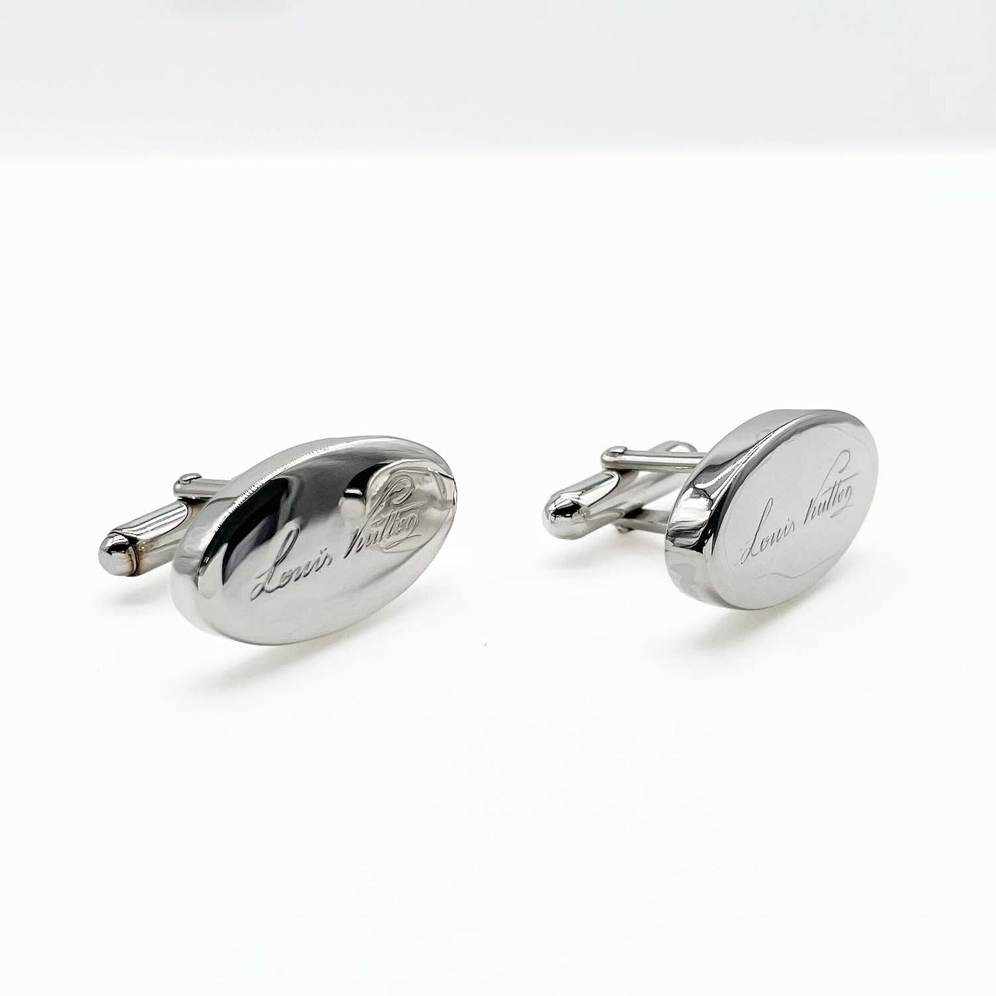 LOUIS VUITTON Logo Cufflinks, Ag925 Silver, Men's — Like New