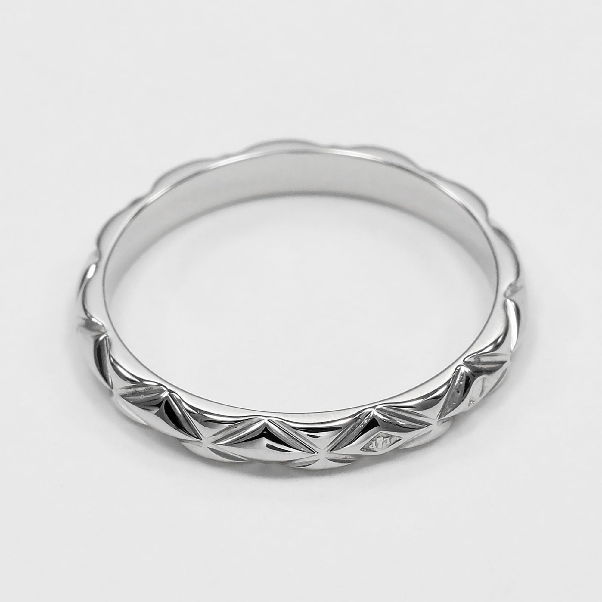 Chanel Matelassé Small Ring, Size 6.5, Platinum 950, Approx. 2.4g — Like New