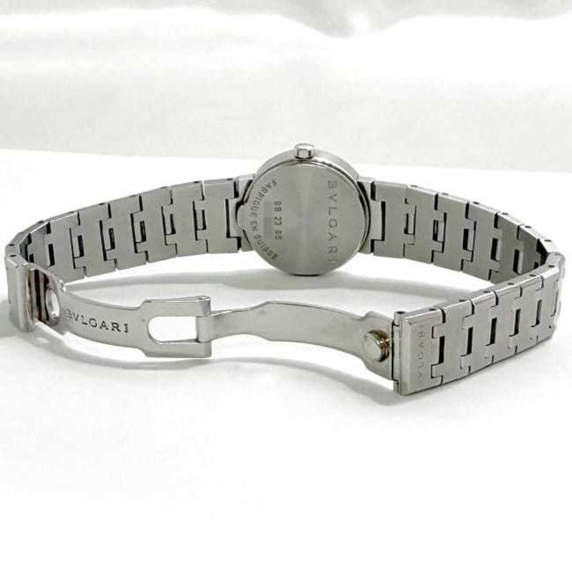 Bvlgari Watch f-21814 Black Silver BB23SS Ladies SS Quartz BVLGARI Dial Battery Operated — Very Good