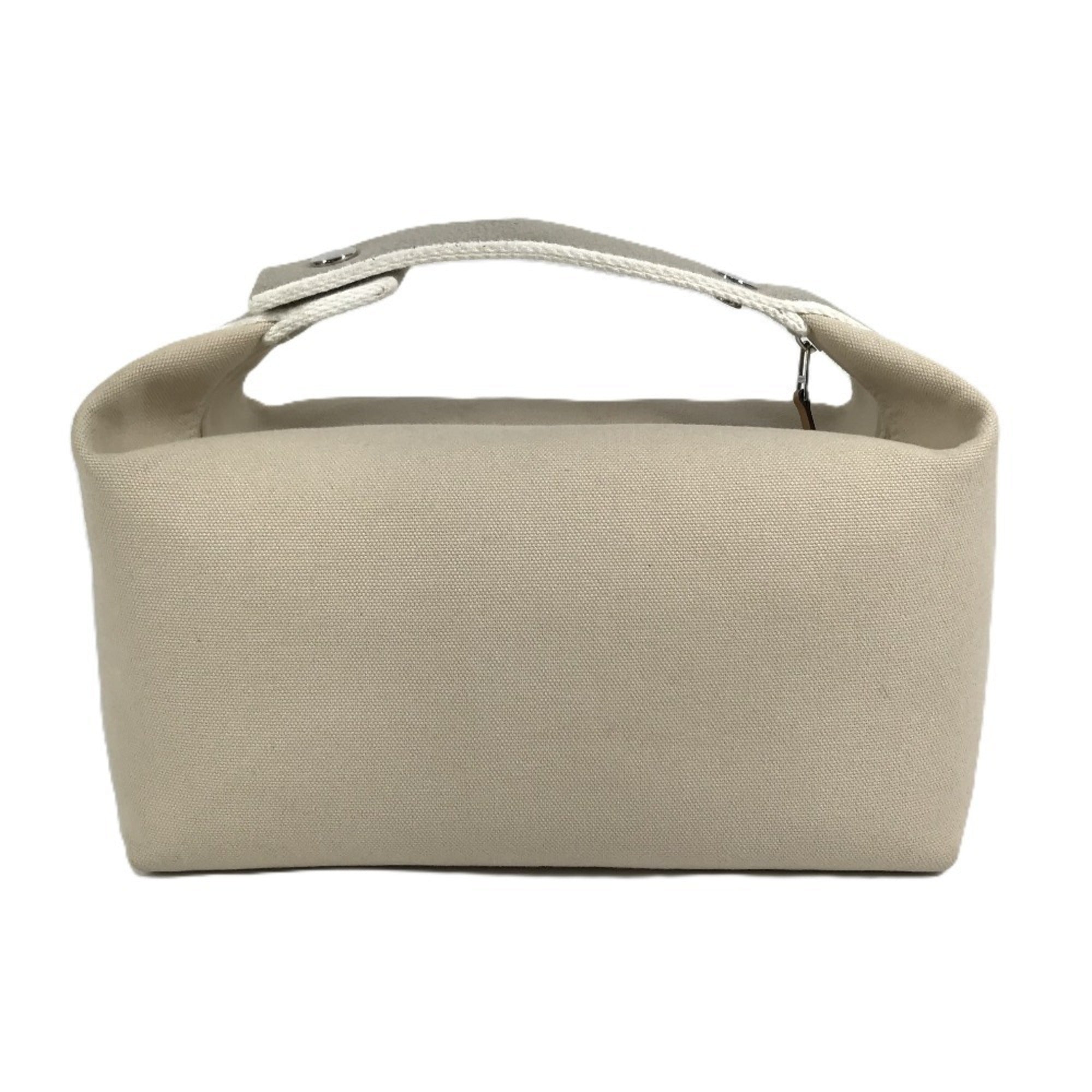 HERMES Brid a Black GM Bag, Pouch, Vanity Bag with H Logo, Cotton Handbag, Men's/Women's, Beige — Like New
