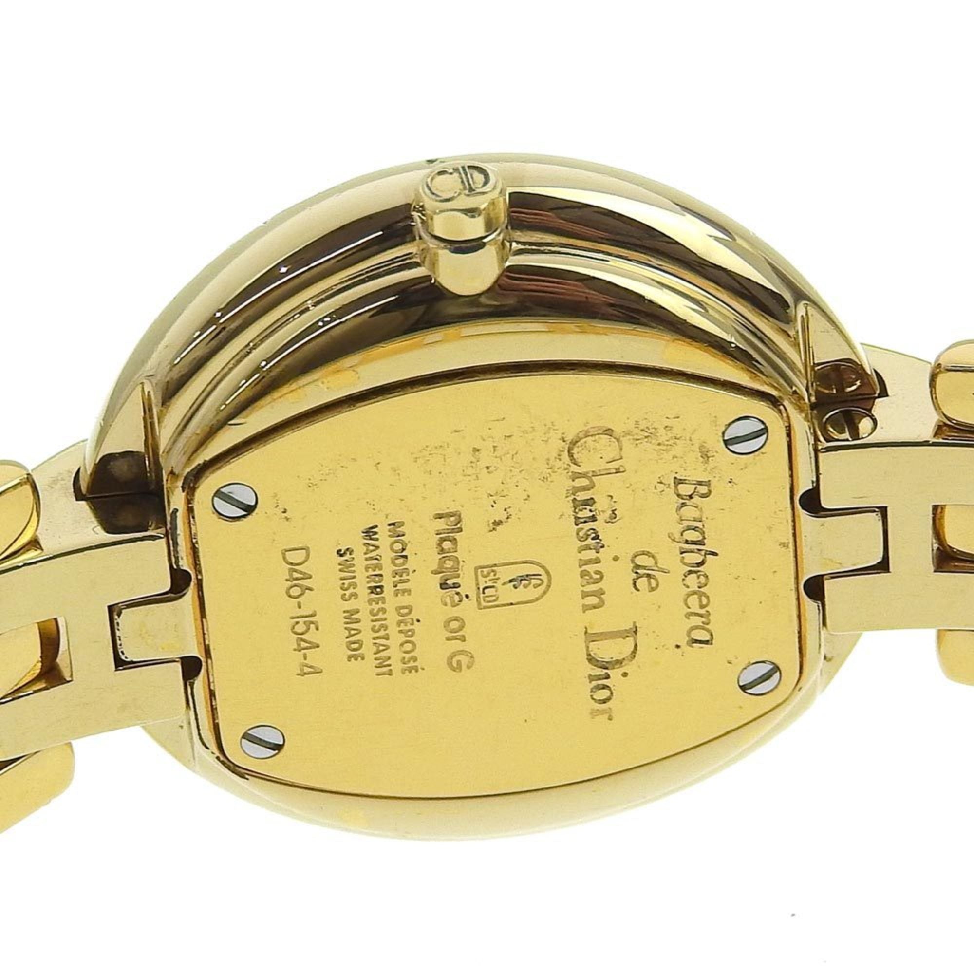 Christian Dior Bakira Watch D46-154-4 Gold Plated Quartz Analog Display Black Dial Women's I120224009 — Good