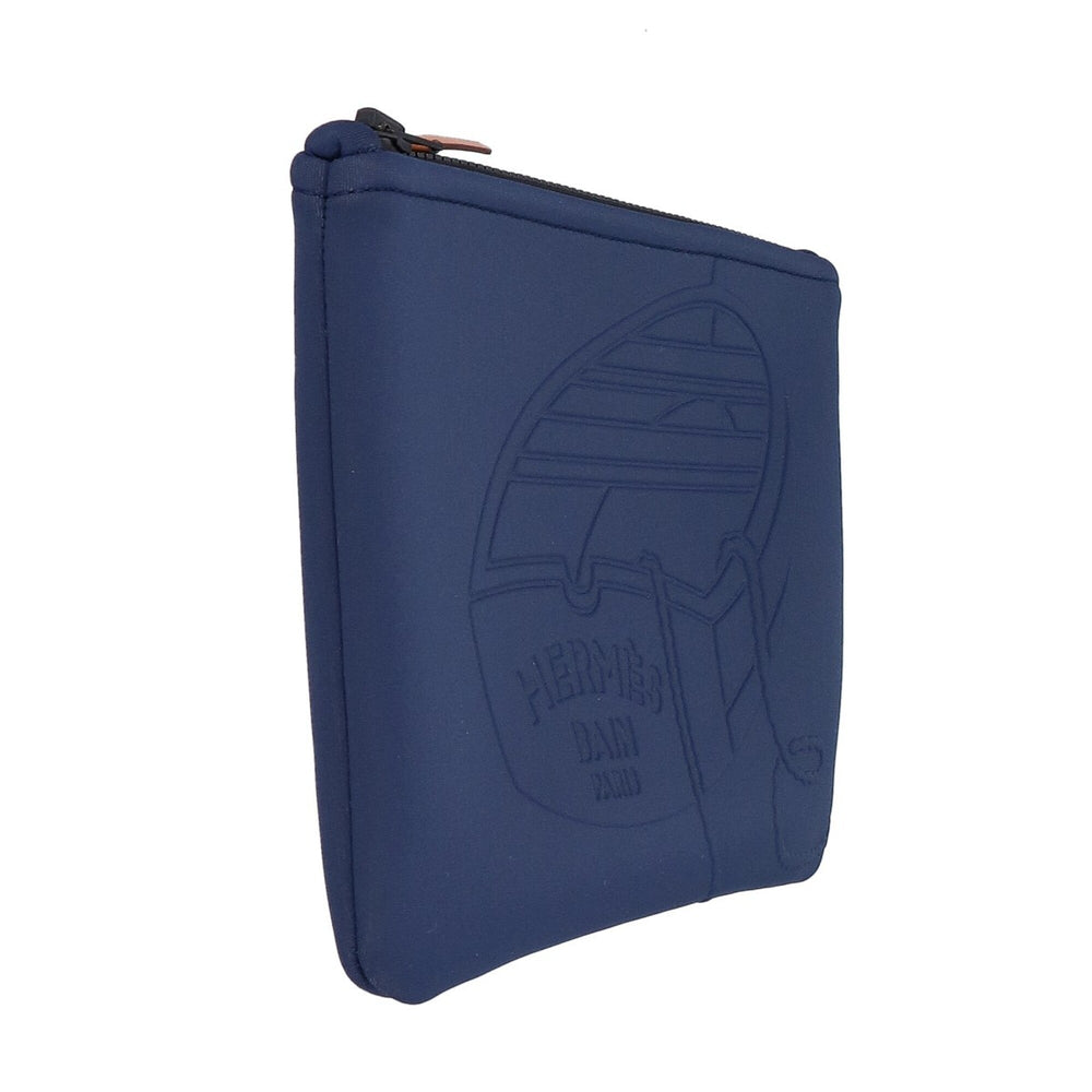 HERMES Neo Bain Thalassa PM Pouch, Marine, Women's — Like New