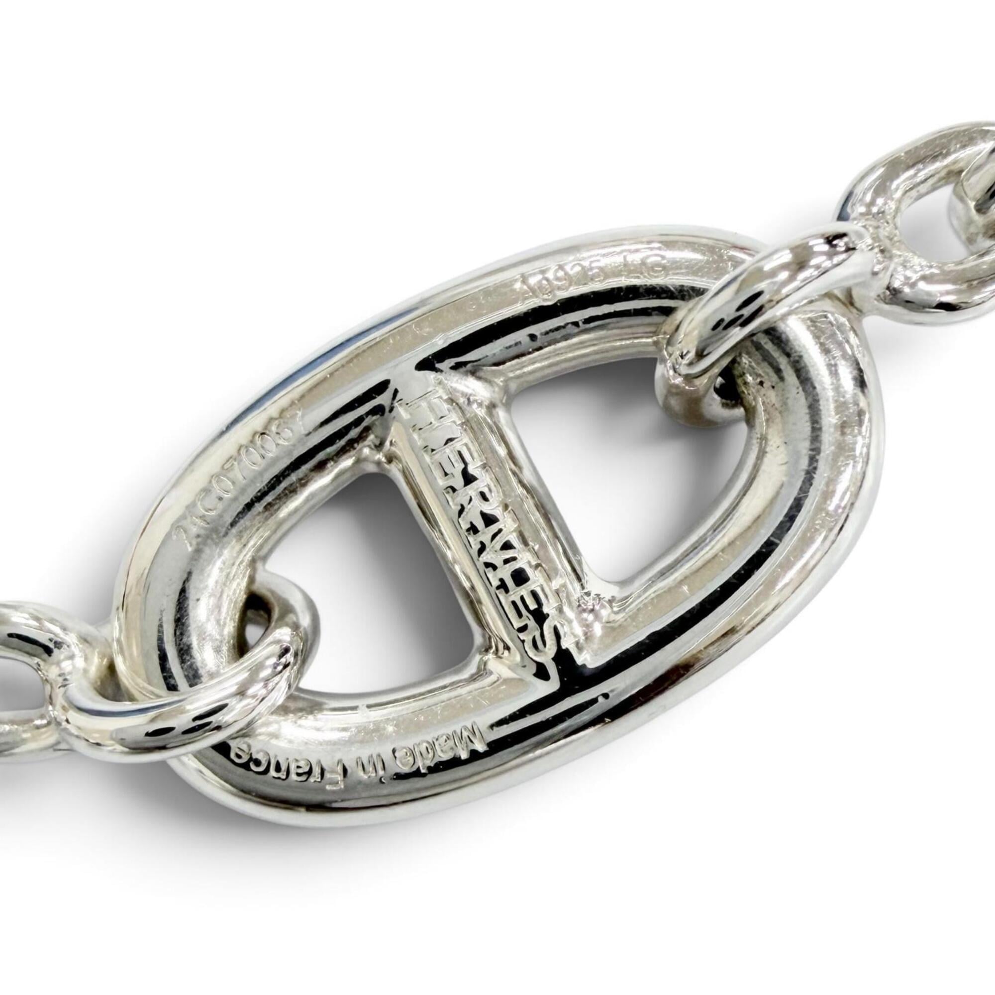 HERMES Chaine d'Ancre Farandole Bracelet, LG AG925 Silver, Made in France, 2024 Model, Weight: 25.7g, Women's — Like New