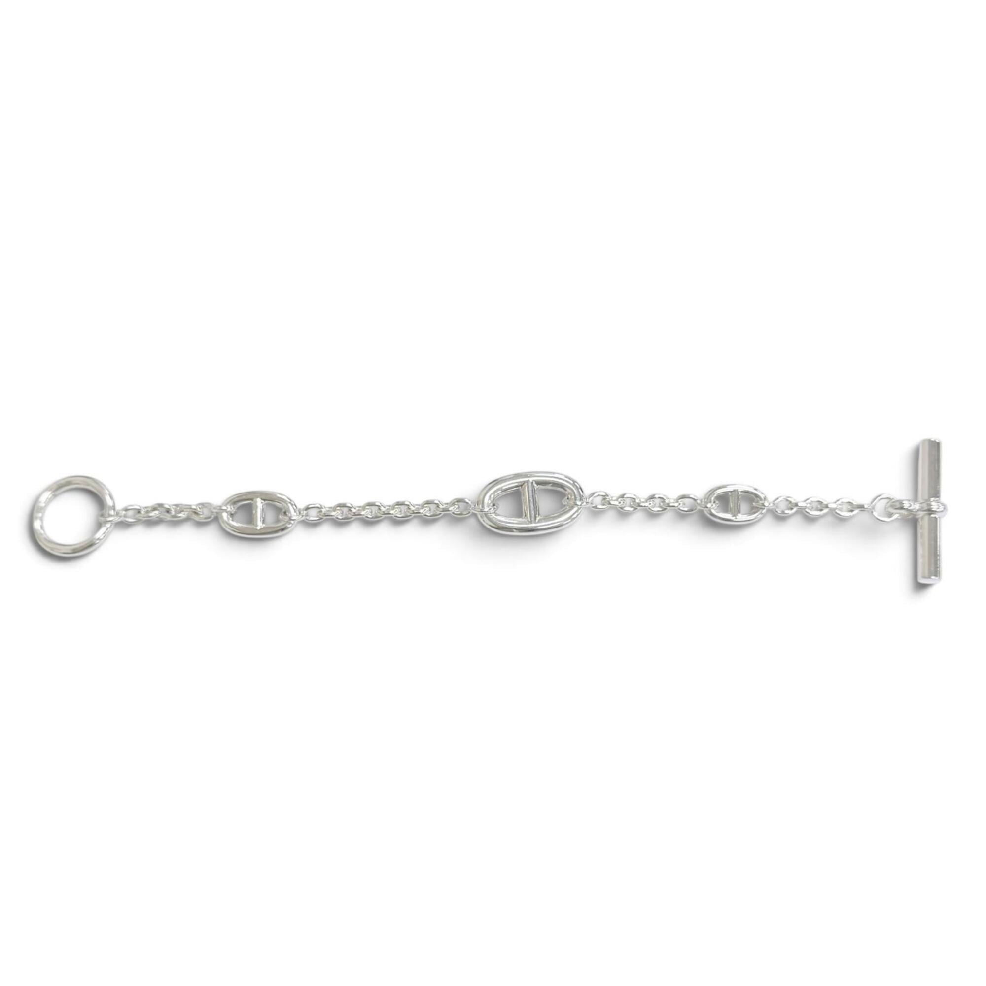 HERMES Chaine d'Ancre Farandole Bracelet, LG AG925 Silver, Made in France, 2024 Model, Weight: 25.7g, Women's — Like New
