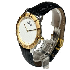 Fendi watch, total weight 41.2g, stainless steel, genuine leather strap, quartz movement, white dial, 2000G — Good