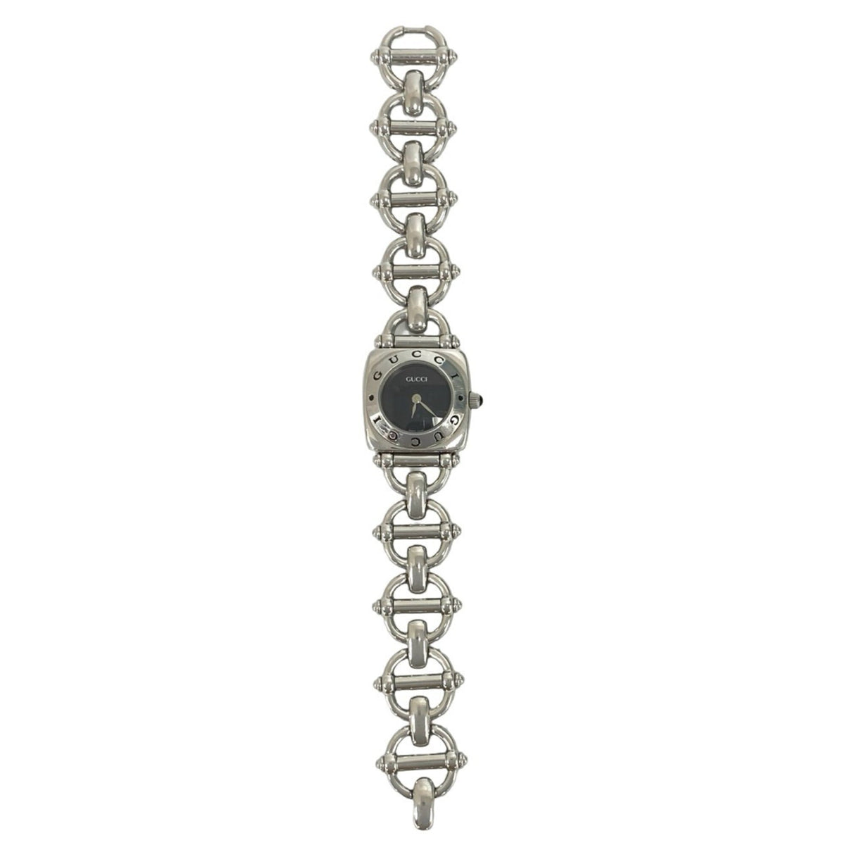 GUCCI Horsebit Chain Stainless Steel Quartz Wristwatch, Silver, 37483 — Good