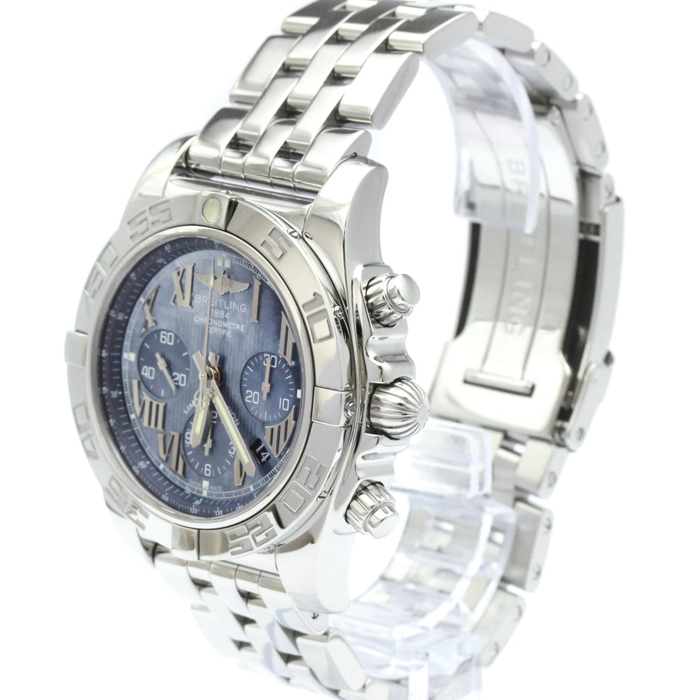 BREITLING Chronomat 44 Japan LTD Blue MOP Dial Watch AB0110 Polished — Very Good