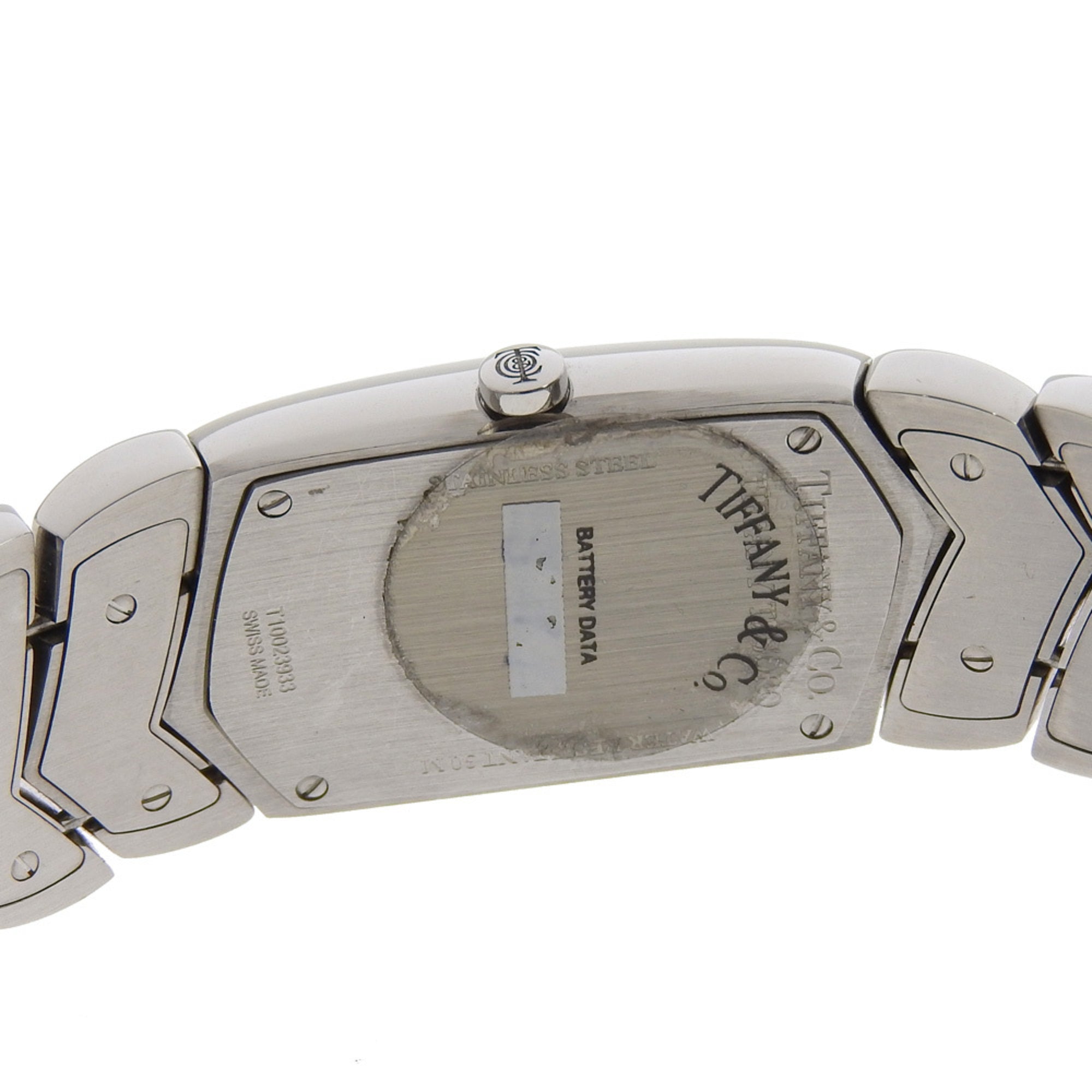 Tiffany & Co. Women's Tisolo Watch Z6301.10, Stainless Steel Quartz Analog Display, Black Dial — Very Good
