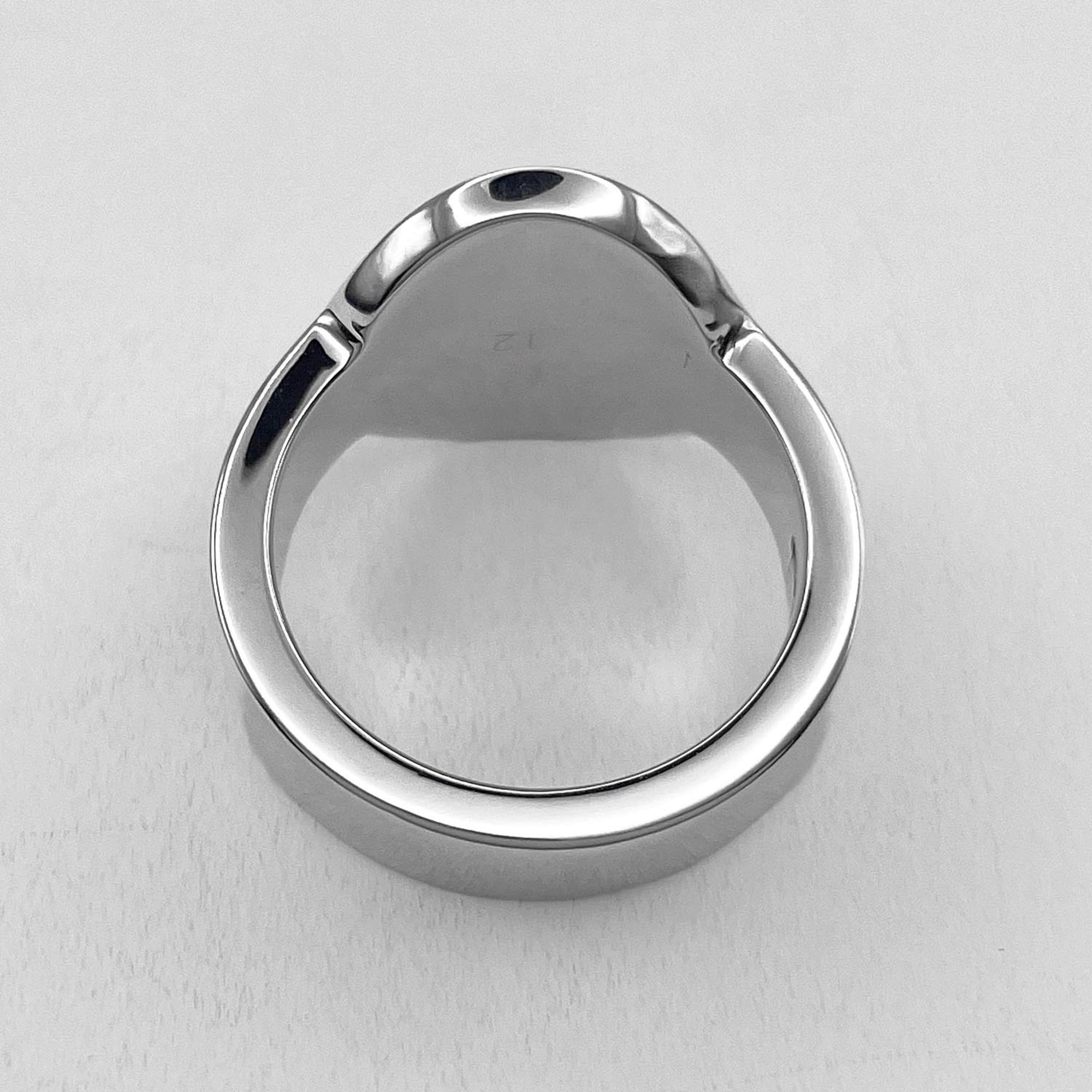 GUCCI trademark oval logo ring, SV925 silver, item number 7783, for men and women — Like New