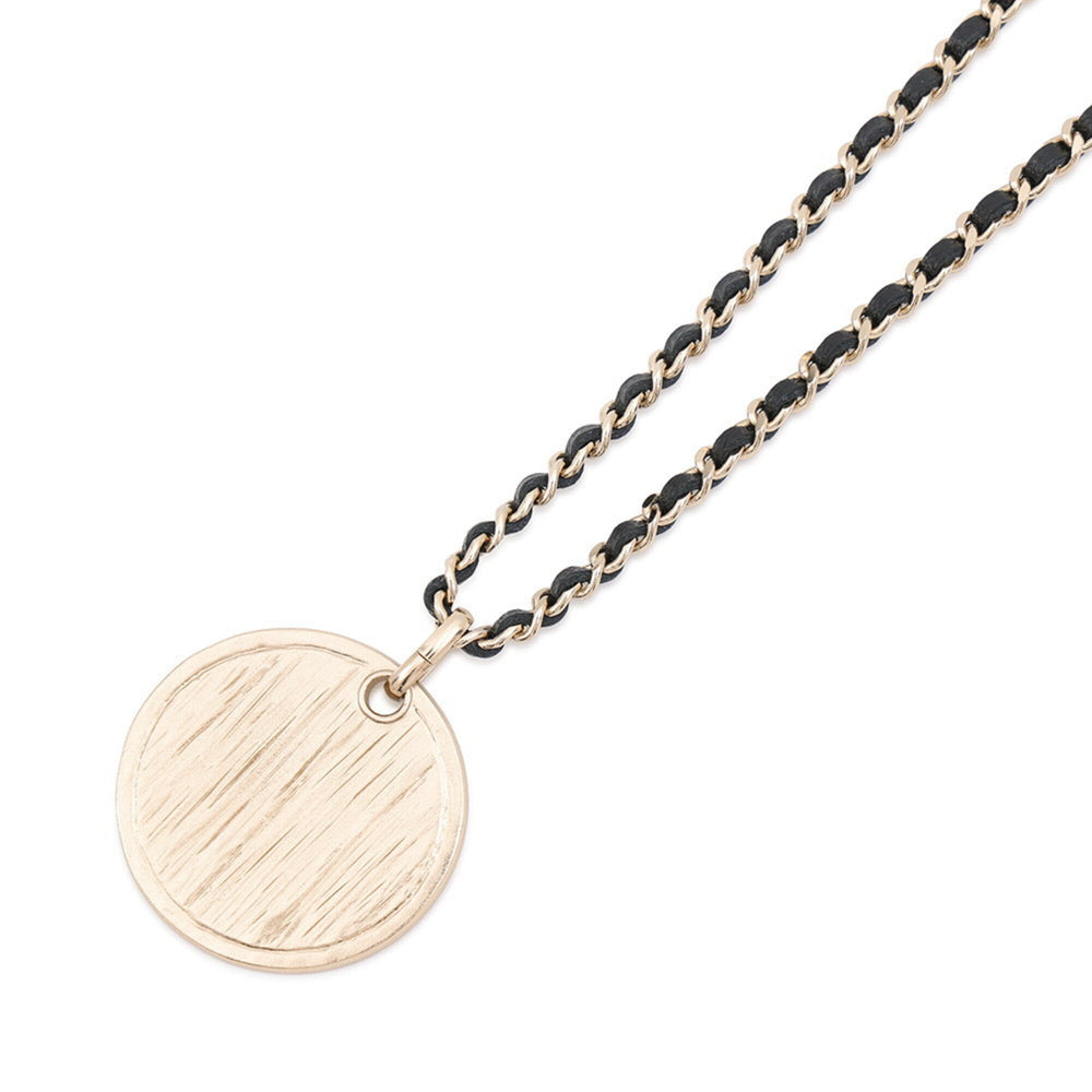 Chanel Necklace Coco Mark Rhinestone Round Coin A22 K CHANEL NECKLACE — Like New