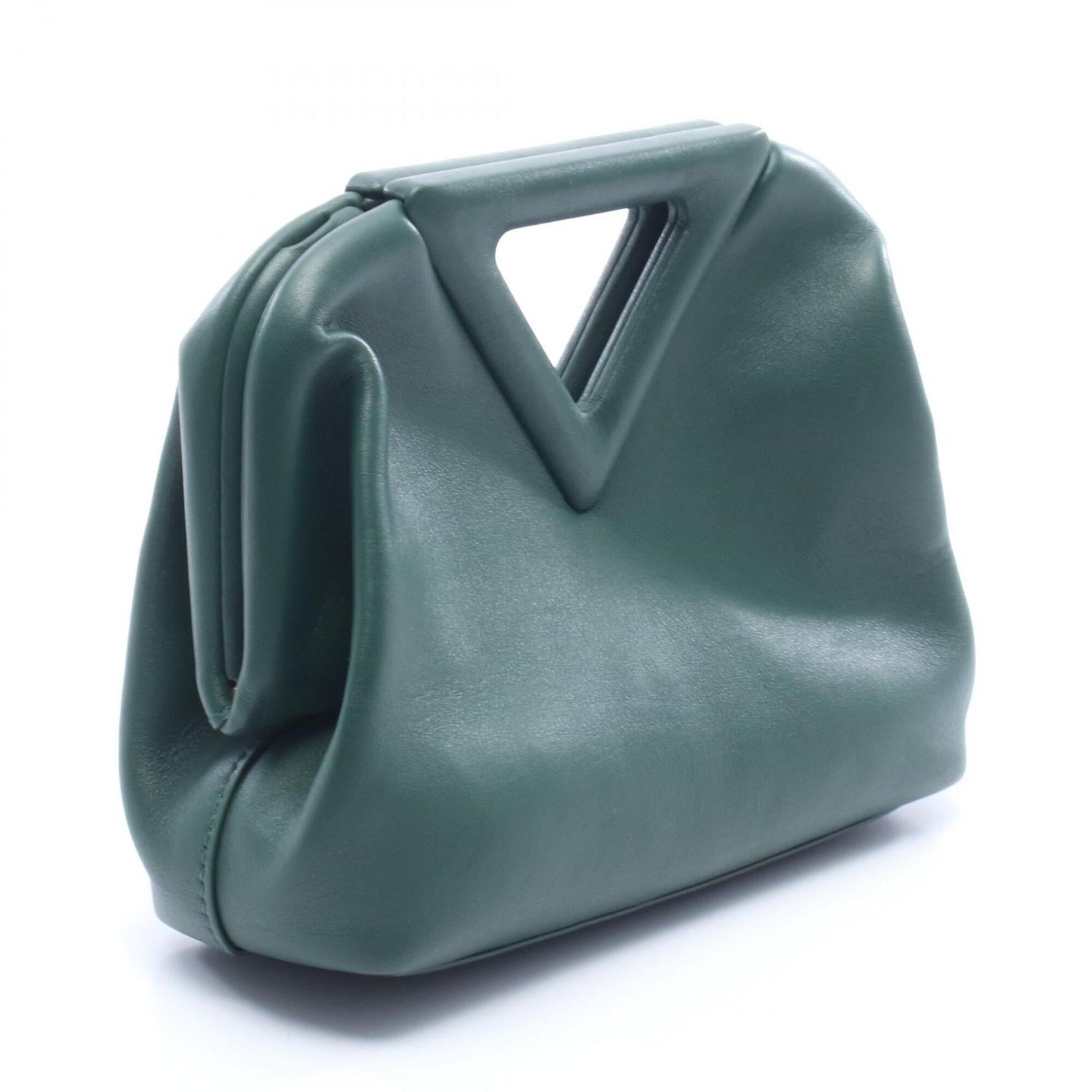 Bottega Veneta Small Point 2-Way Shoulder Bag/Handbag, Leather, Women's, Green, 658476