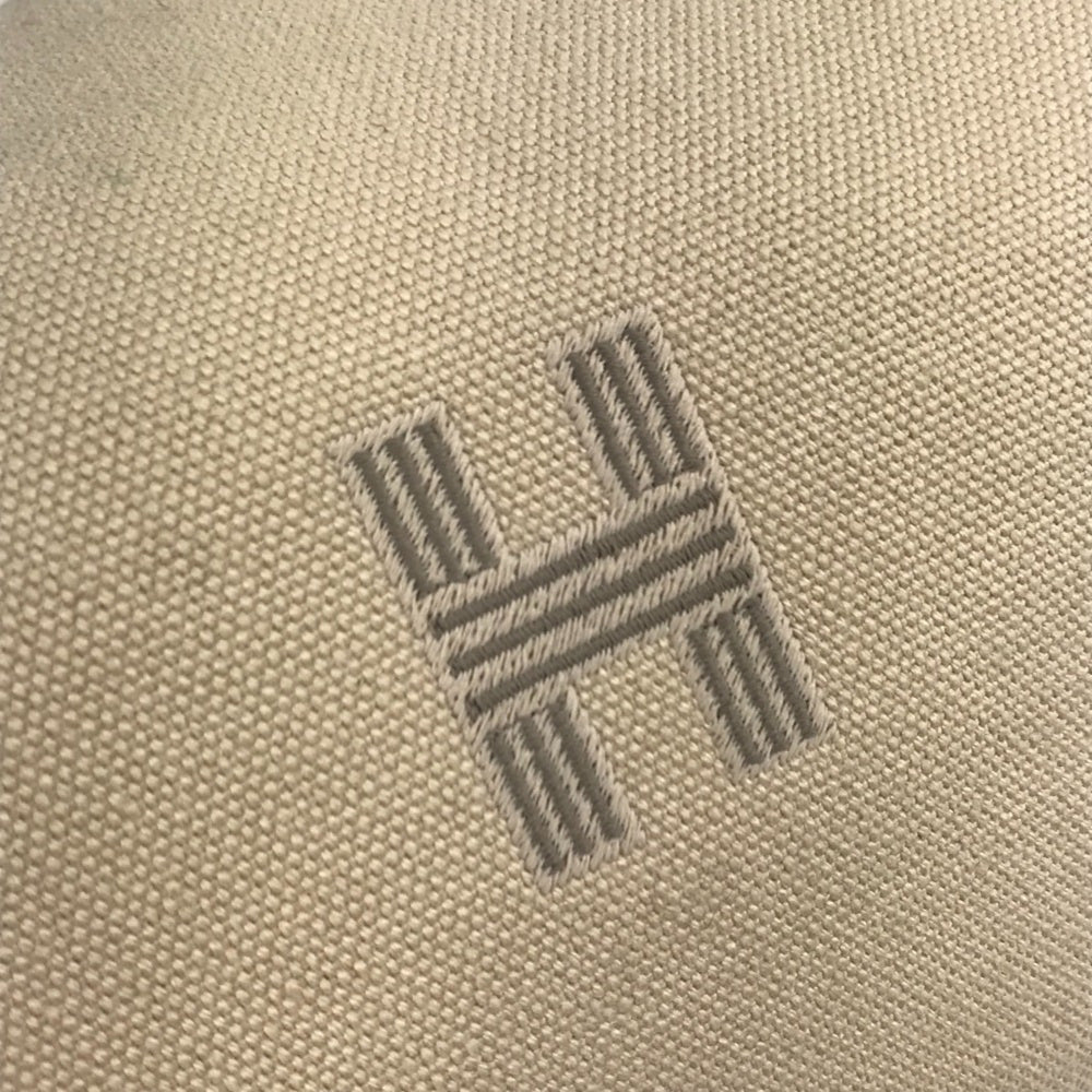 HERMES Brid a Black GM Bag, Pouch, Vanity Bag with H Logo, Cotton Handbag, Men's/Women's, Beige — Like New