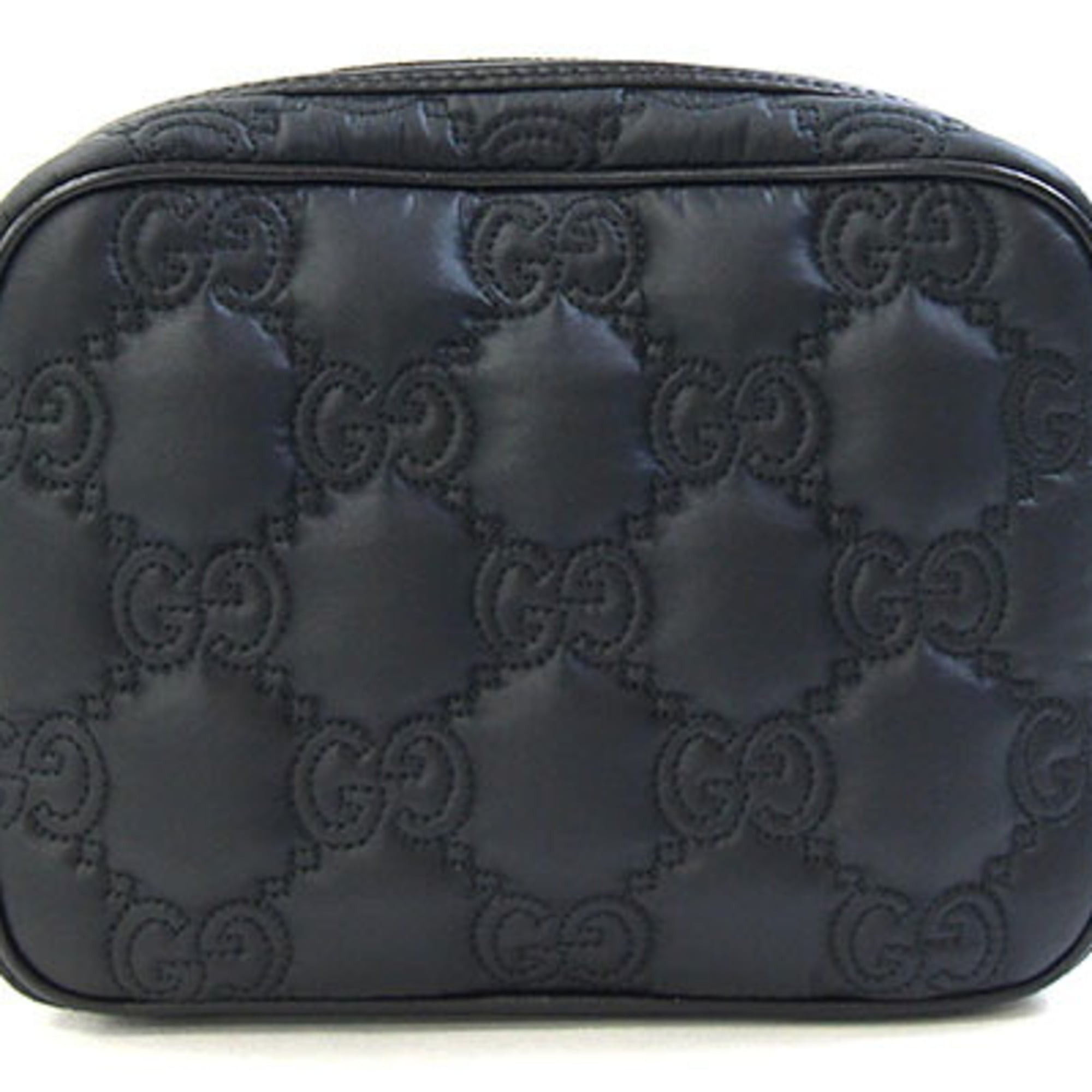 Gucci GG Matelassé Small Shoulder Bag, Black Nylon Leather Crossbody Bag — Like New