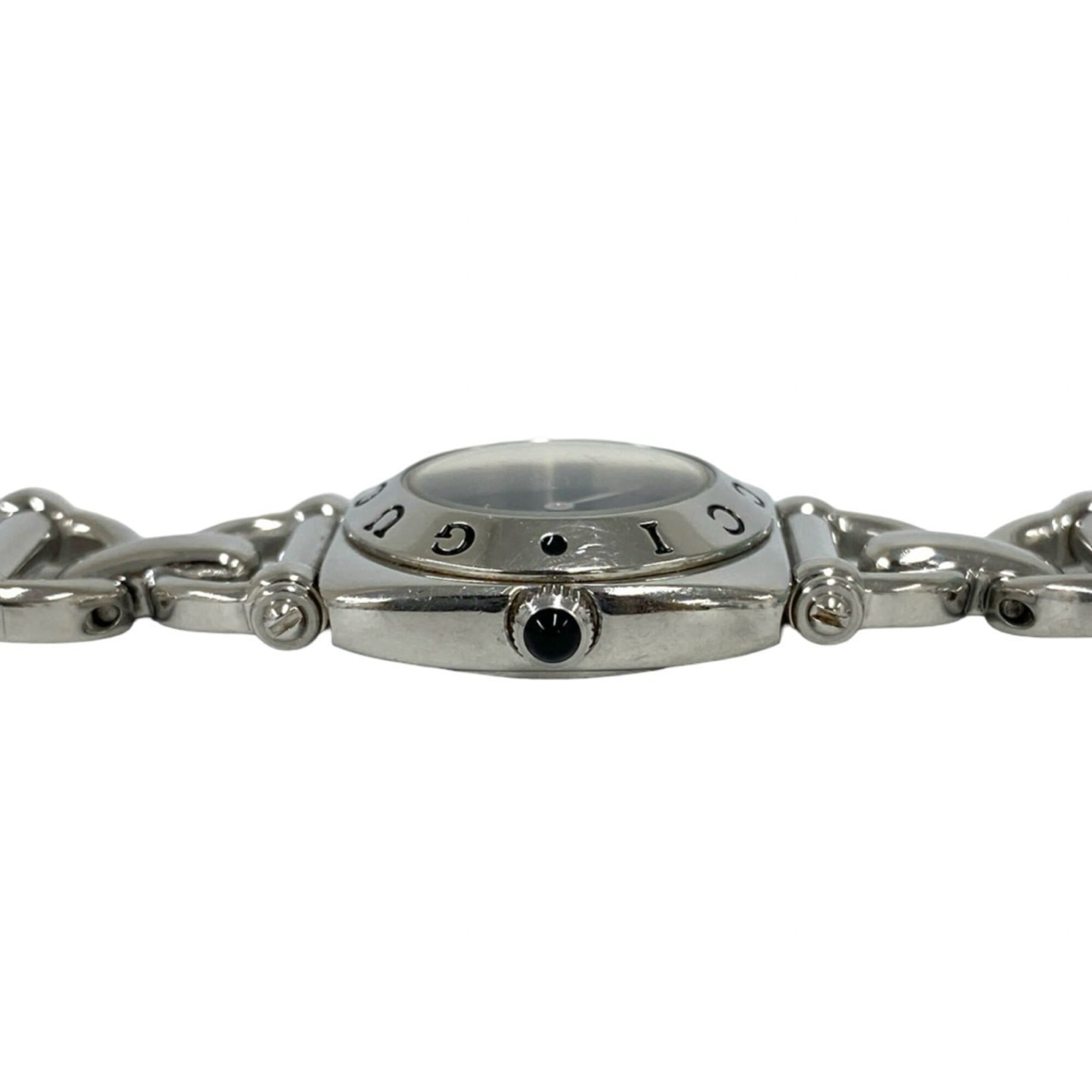 GUCCI Horsebit Chain Stainless Steel Quartz Wristwatch, Silver, 37483 — Good