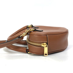 CELINE 2WAY Hand Bag Pochette Bag Crossbody Shoulder Bag Brown Gold — Like New