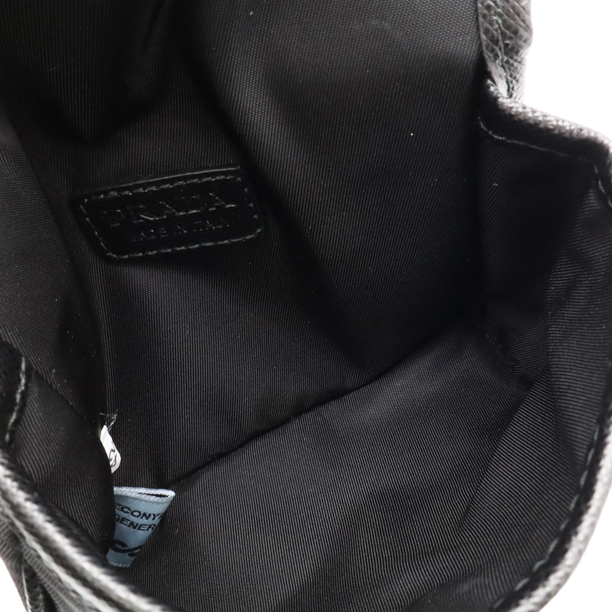 PRADA Triangle Shoulder Bag, Pouch, Handbag, Nylon Leather, Black (NERO) 2ZT022 — Like New
