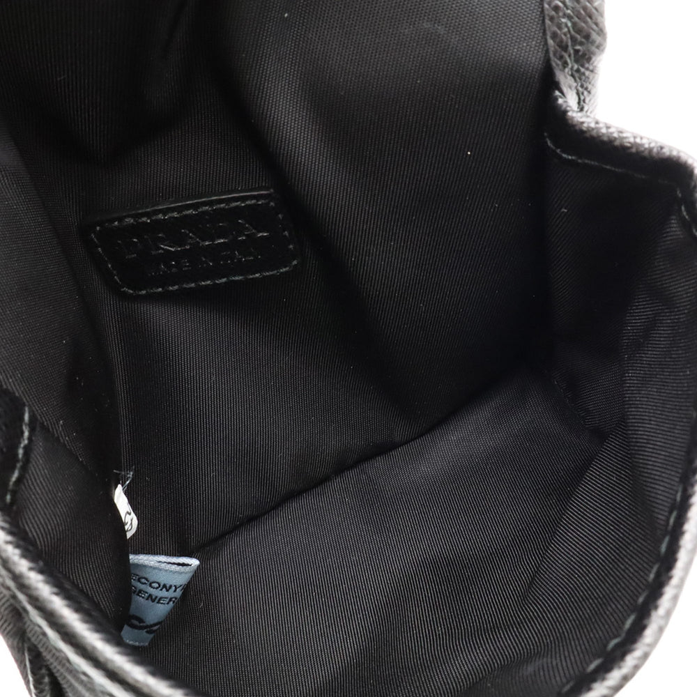 PRADA Triangle Shoulder Bag, Pouch, Handbag, Nylon Leather, Black (NERO) 2ZT022 — Like New