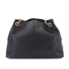 Gucci Interlocking G Soho Chain Tote Handbag, Leather, Black, 536196 — Like New