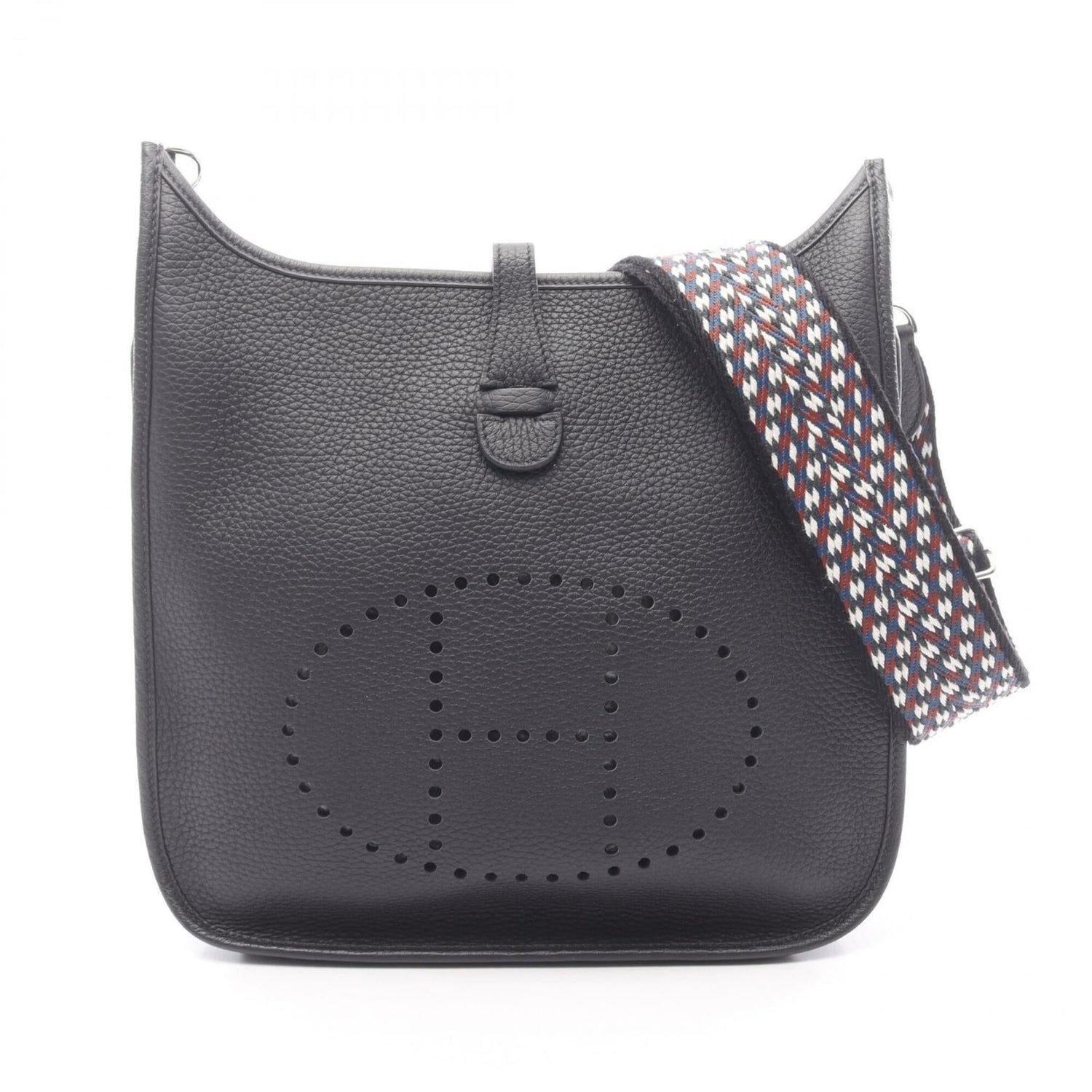 Hermes Evelyne 3 Trois PM Shoulder Bag Handbag Leather Taurillon Clemence Women's Blue