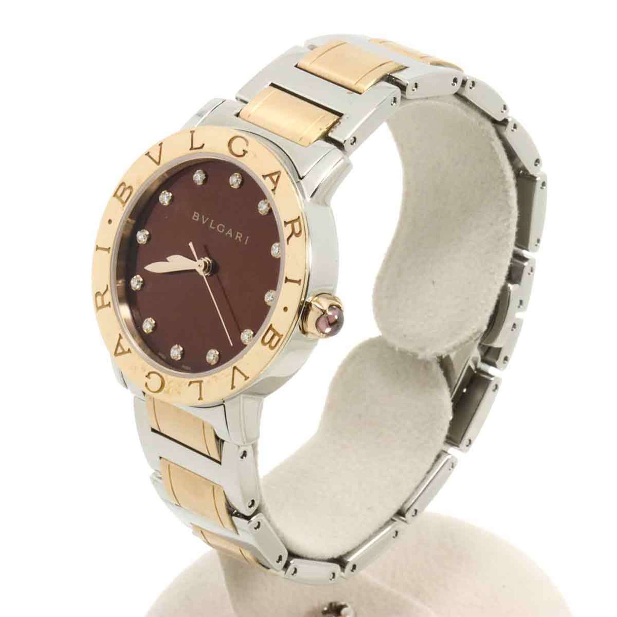 BVLGARI BBLP33SG Boys' Watch 12P Diamond Brown 18KPG Pink Gold Automatic — Like New