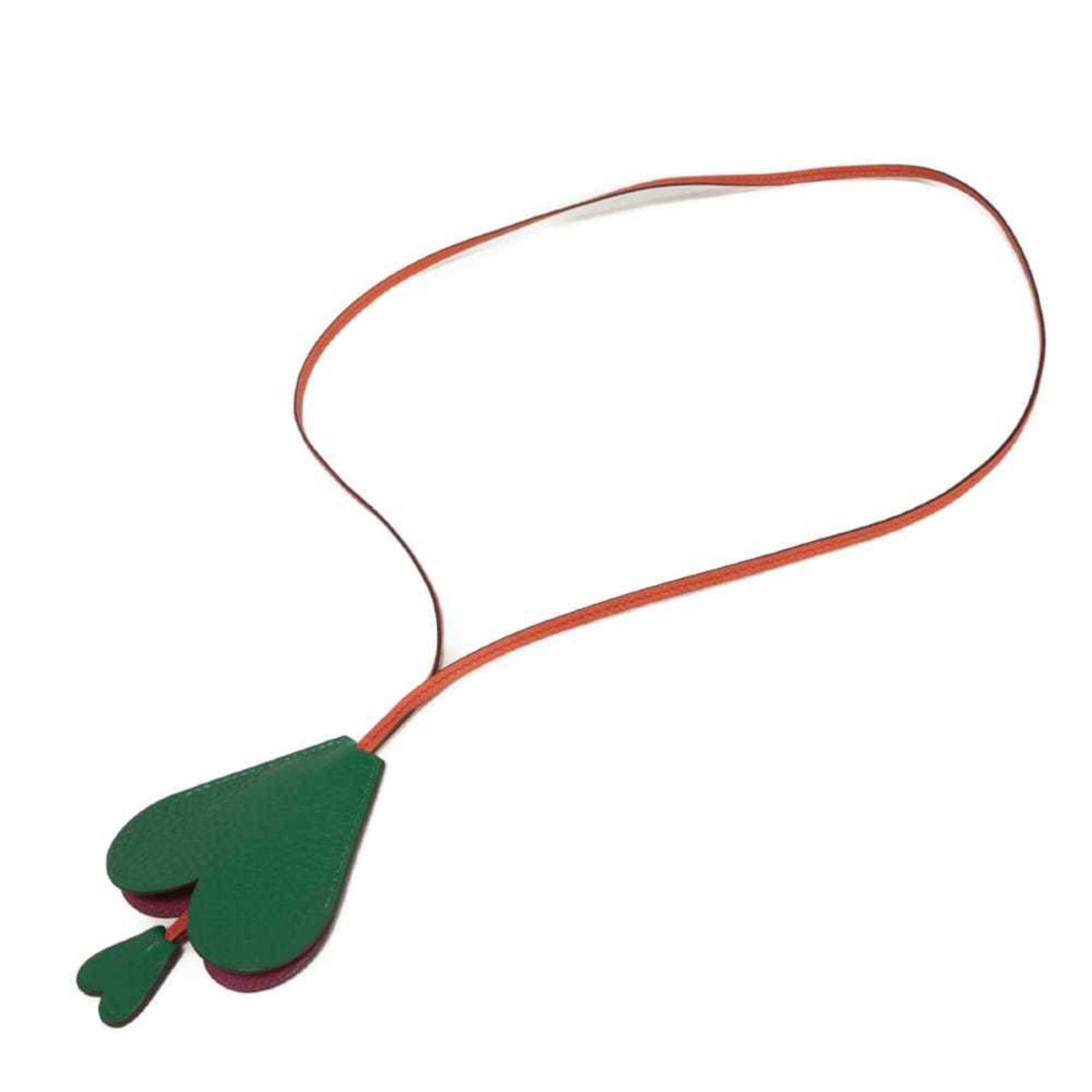 Hermes HERMES Necklace Heart Bell Clochette Coup Random Logo Ring Petit H Taurillon Clemence Chevre H1070518 Men's Women's — Like New