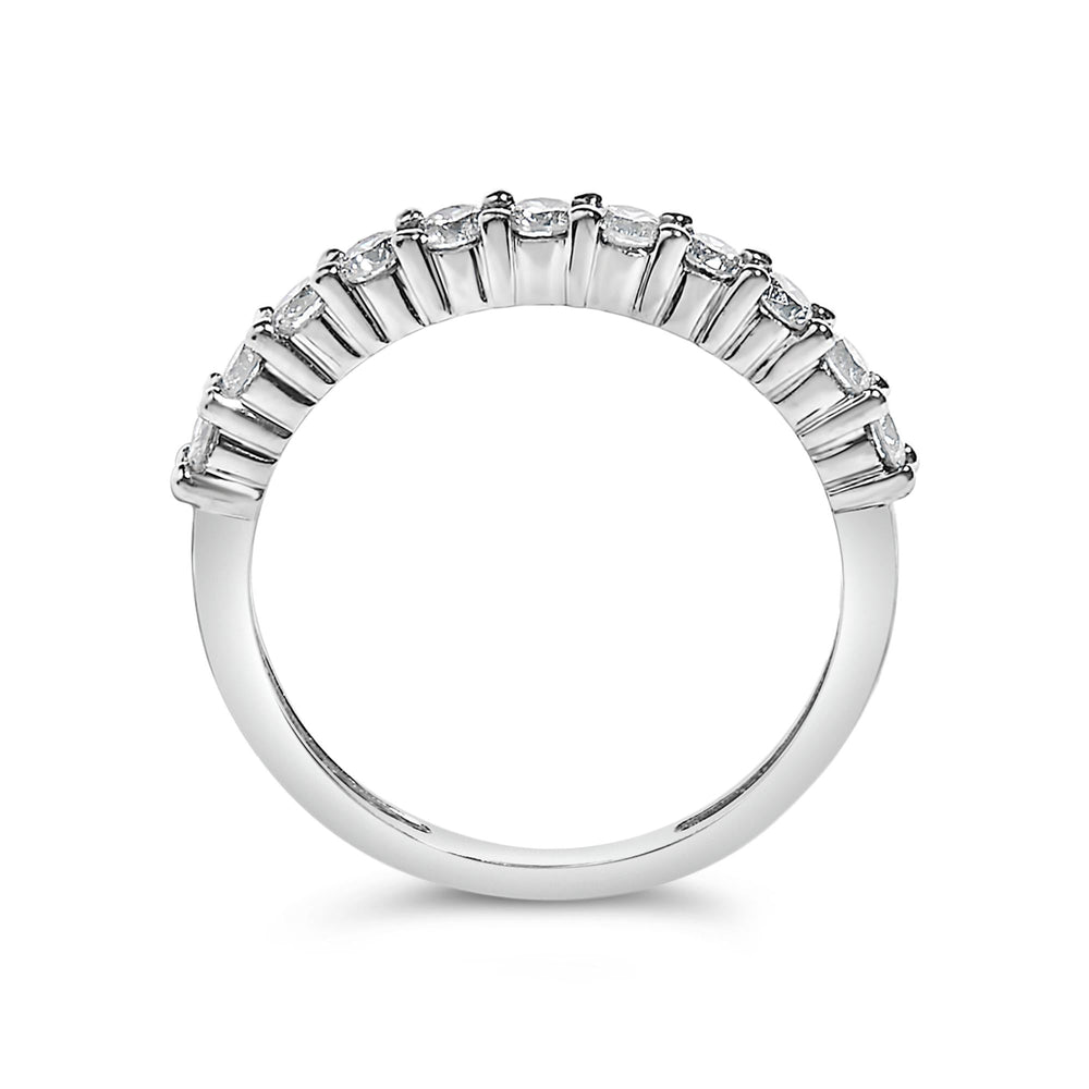 IGI Certified 1/2 Cttw Diamond 10K White Gold Prong Set Fluted Band Style Ring (I-J Color, I2-I3 Clarity)