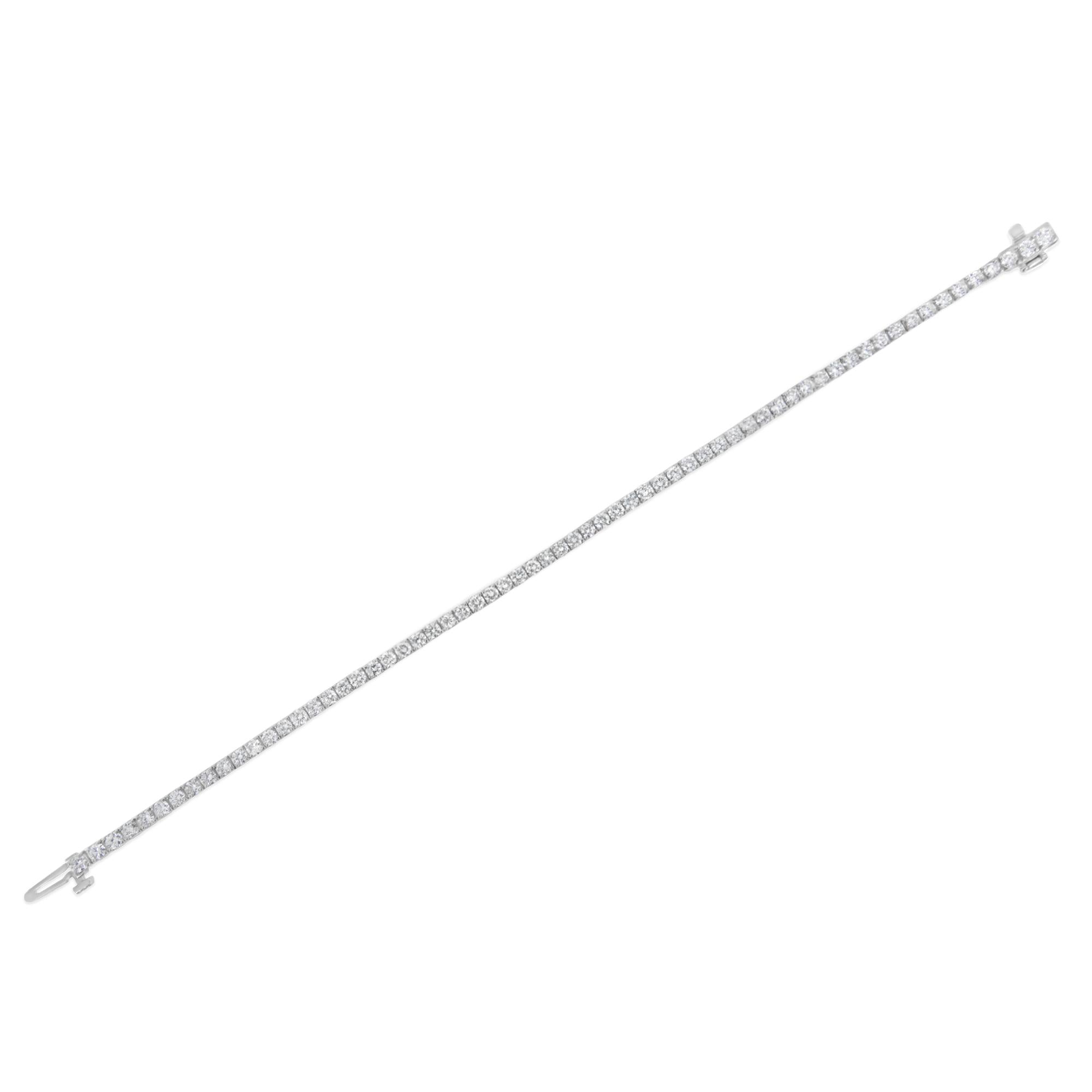 IGI Certified Diamond 14K White Gold Classic 7” Tennis Bracelet - Choice of Carat Weights
