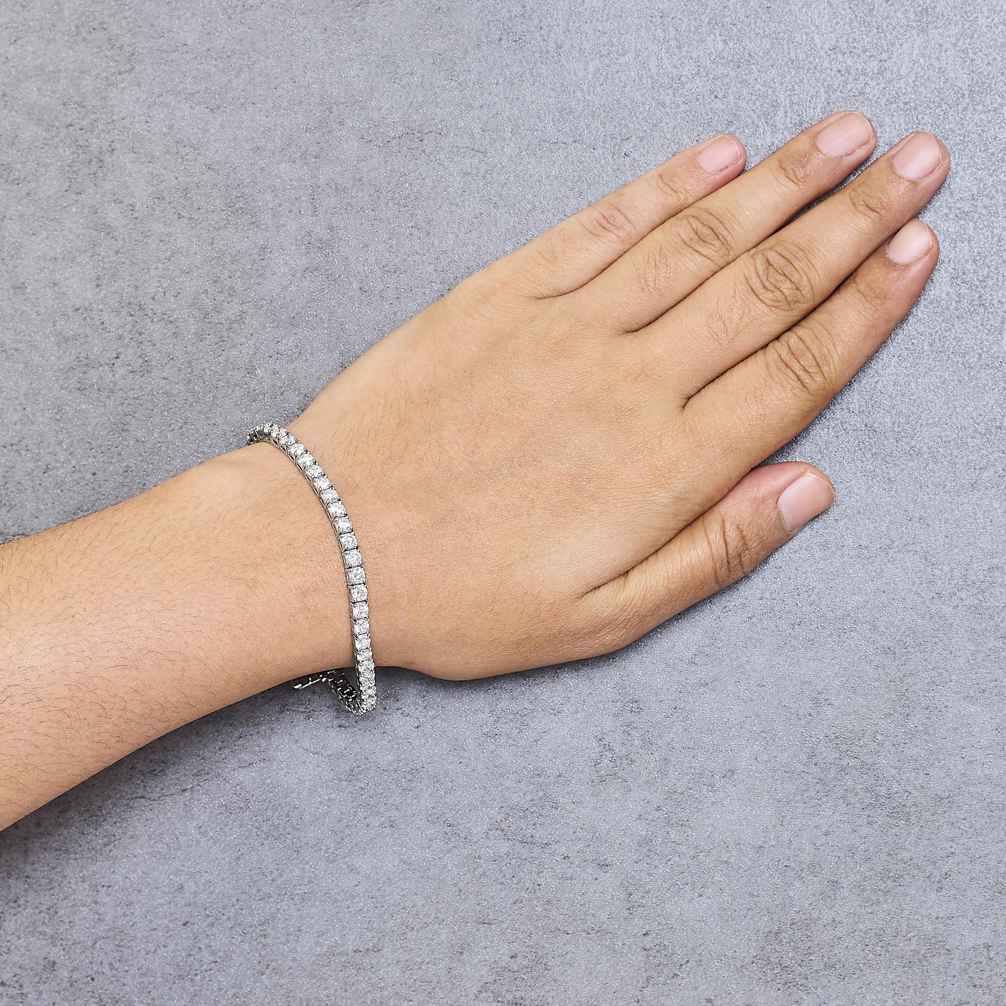 IGI Certified Diamond 14K White Gold Classic 7” Tennis Bracelet - Choice of Carat Weights