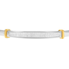 14K Two-Toned Gold Princess Cut Diamond Fashion Bangle (1 cttw, H-I Color, SI1-SI2 Clarity)