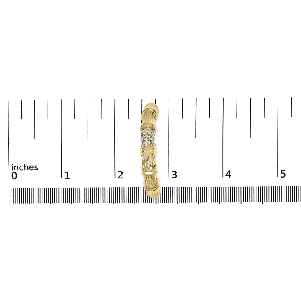 14K Yellow Gold Plated .925 Sterling Silver 1/6 Cttw Hammered J Hoop Earrings (H-I Color, I1-I2 Clarity)